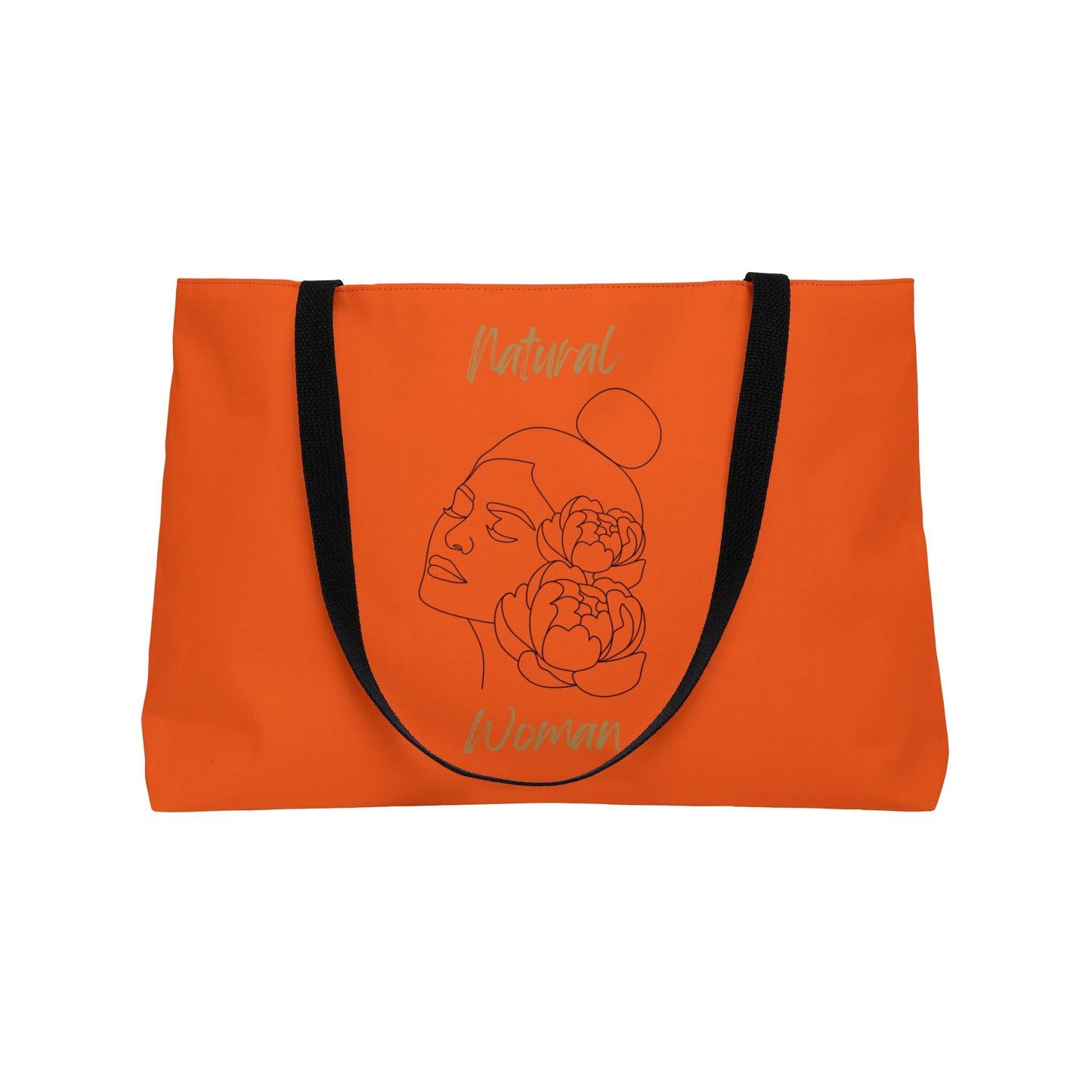 Natural Woman Bun Flower (BL) Weekender Tote Bag ORANGE