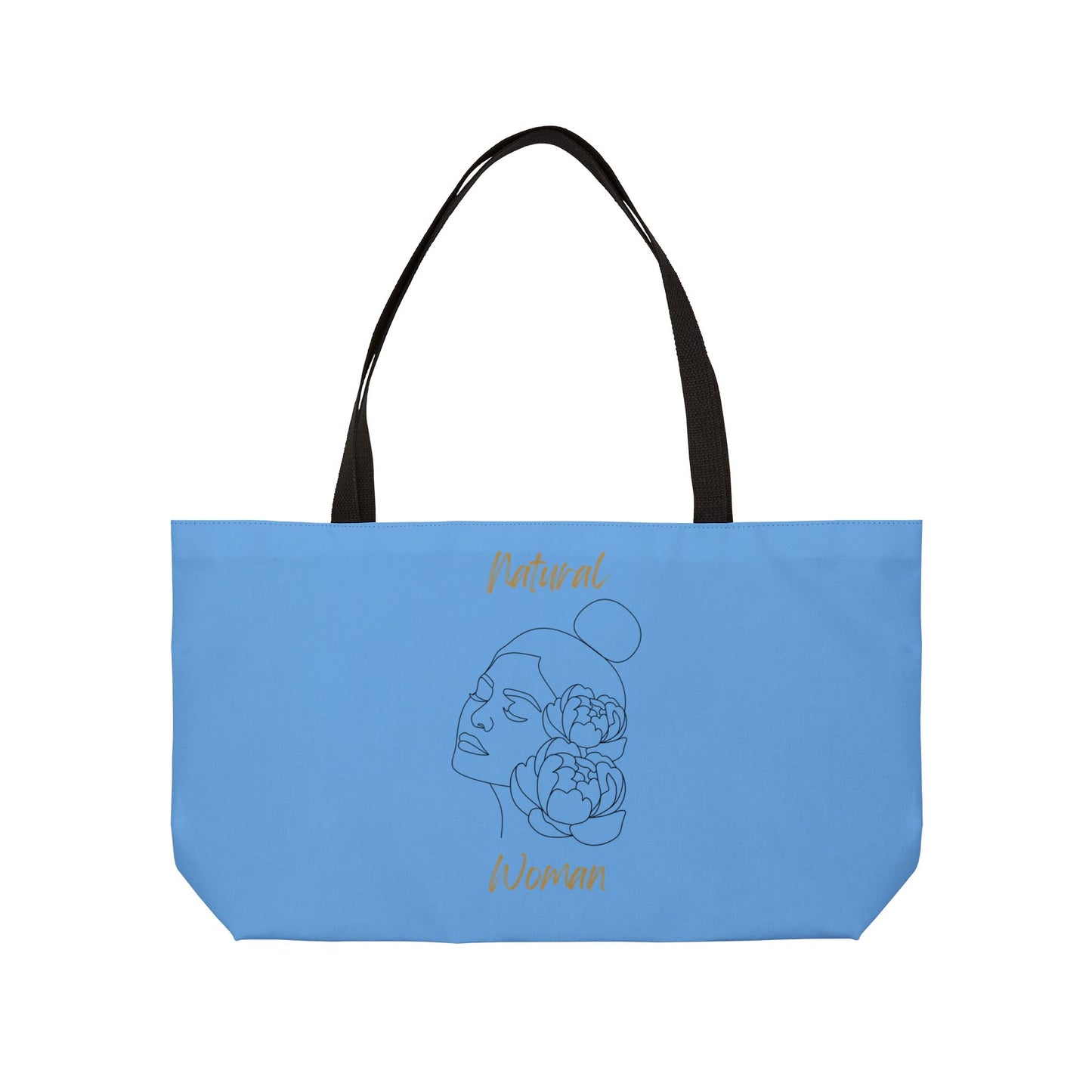 Natural Woman Bun Flower (BL) Weekender Tote Bag LIGHT BLUE