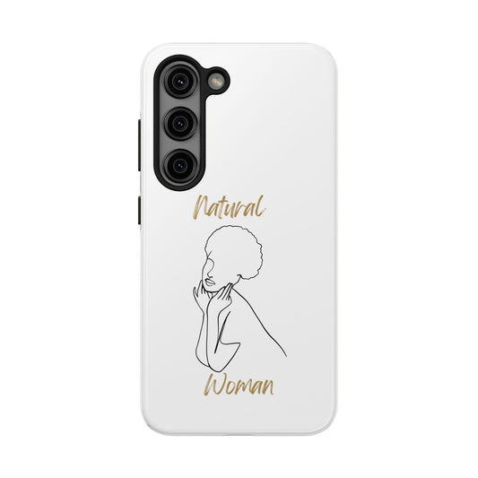 Natural Woman Cute Afro (BL)Tough Phone Cases WHITE