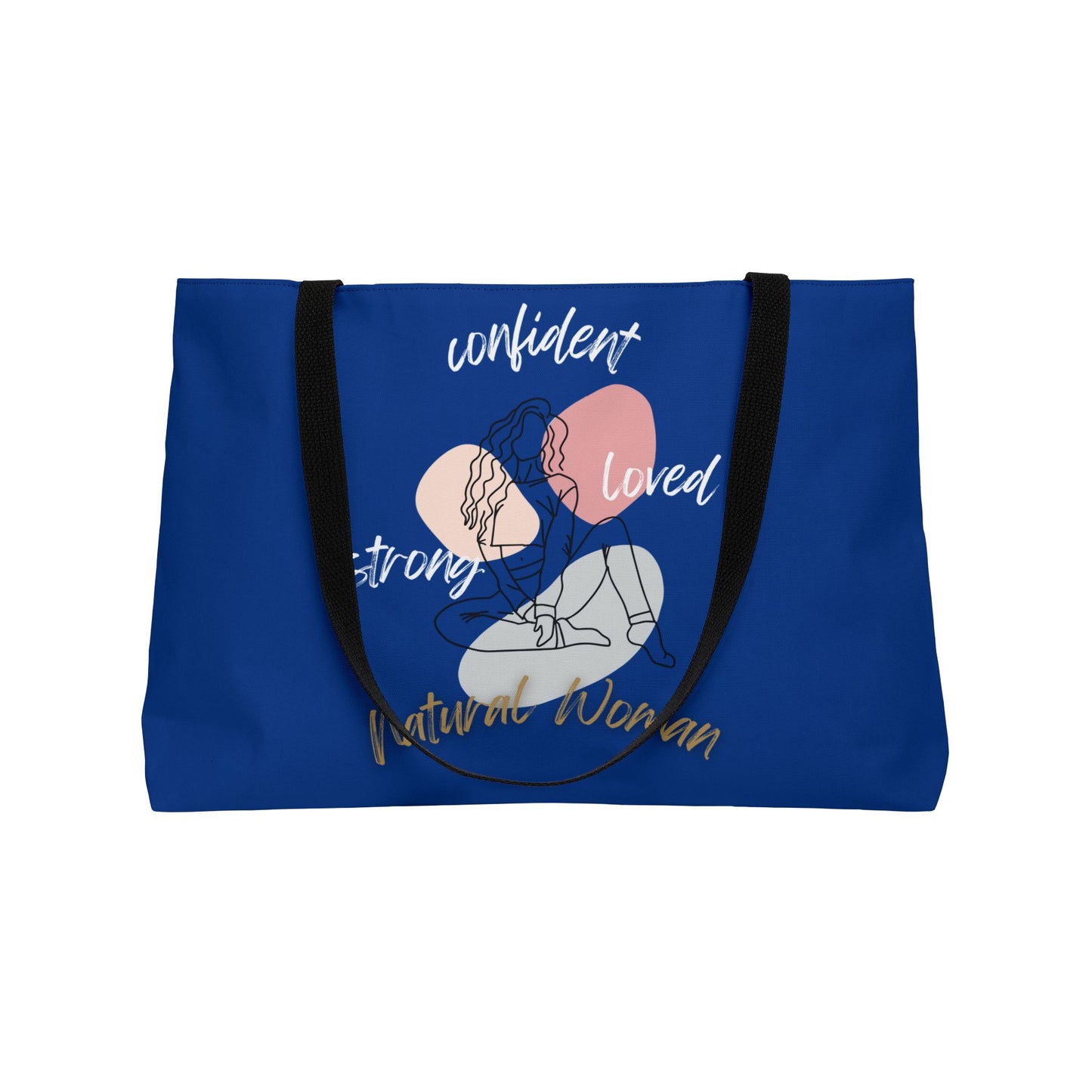 Natural Woman Strong Confident Loved (WL) Weekender Tote Bag DARK BLUE