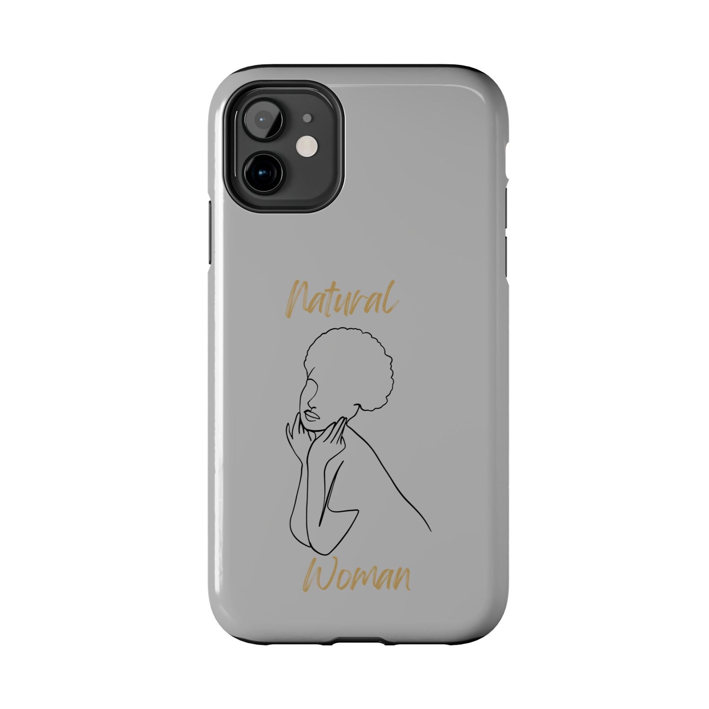 Natural Woman Cute Afro (BL)Tough Phone Cases LIGHT GREY