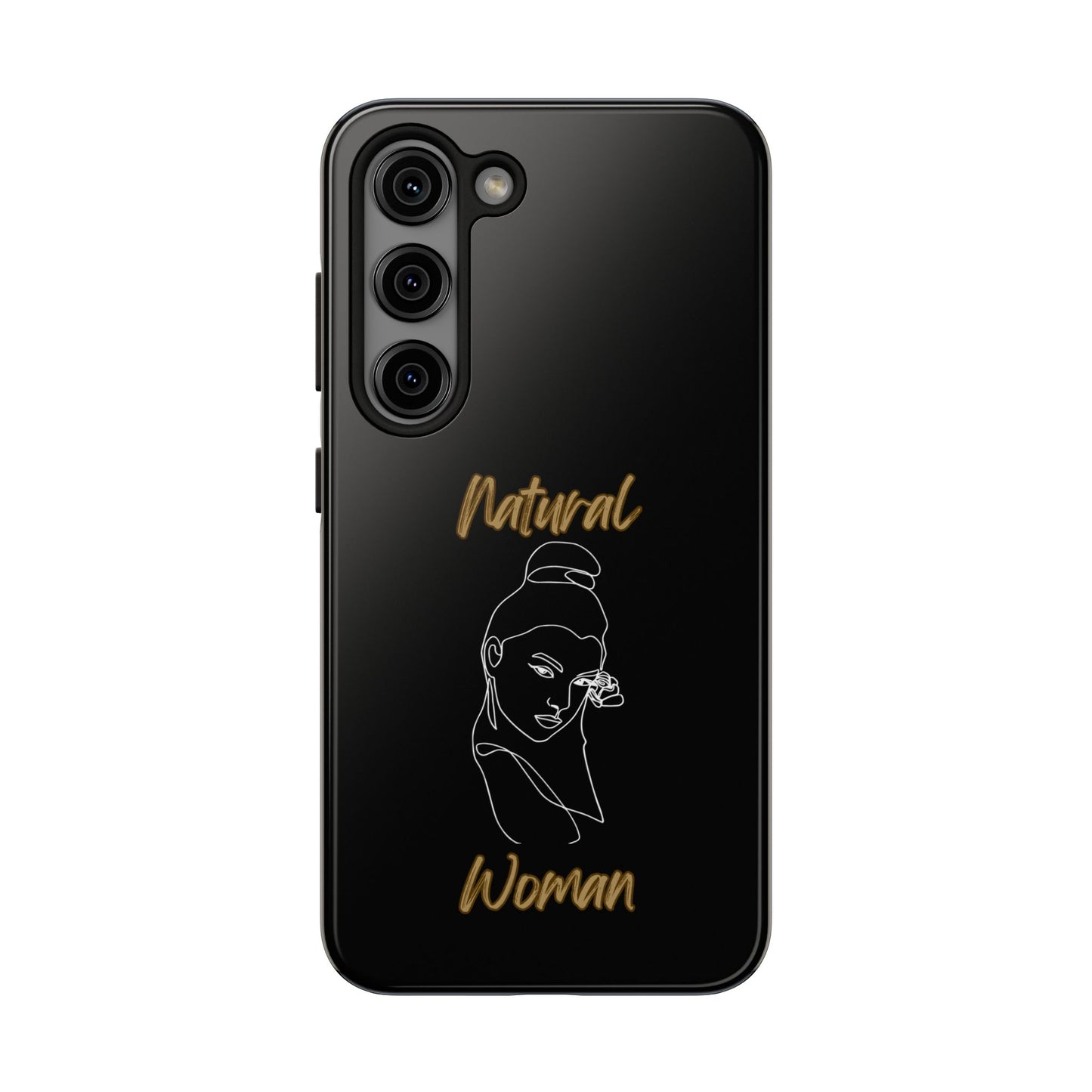 Natural Woman Sassy Bun (WL) Tough Phone Cases BLACK