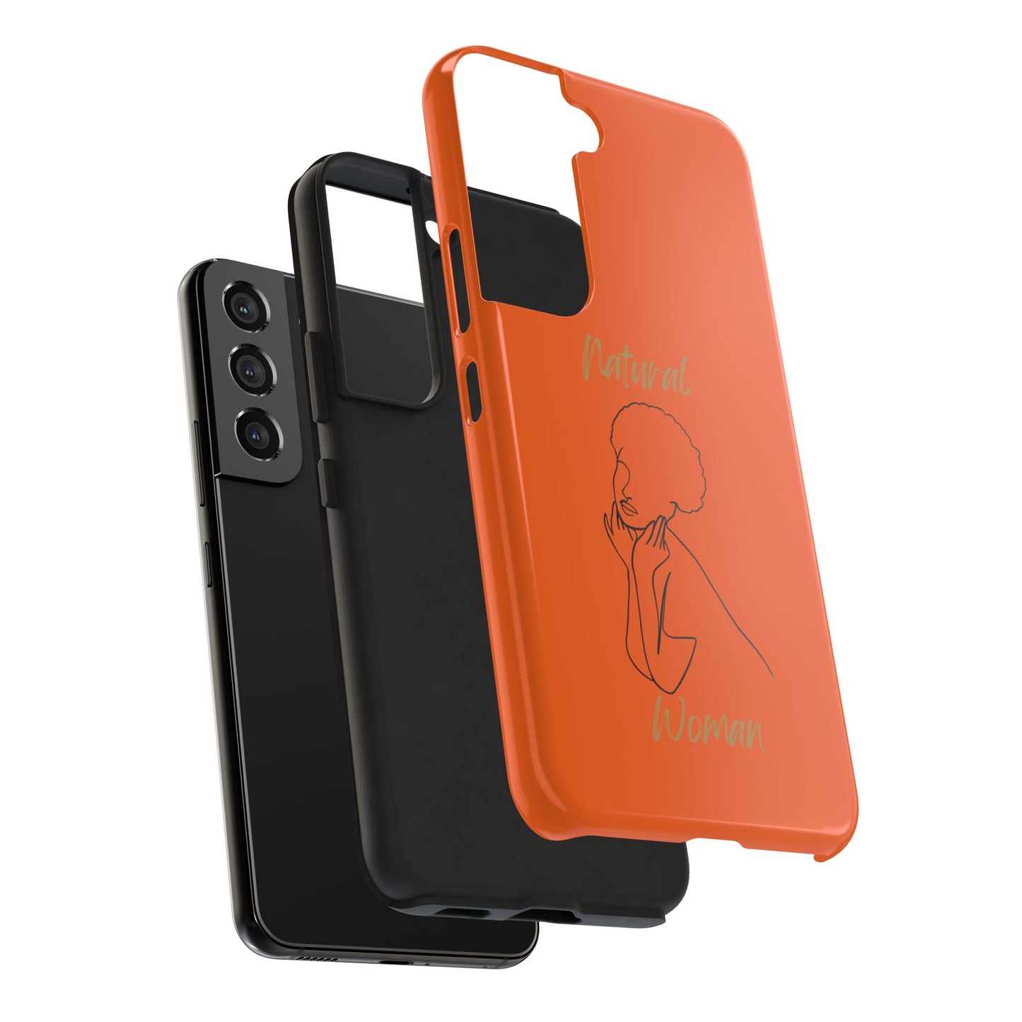 Natural Woman Cute Afro (BL)Tough Phone Cases ORANGE