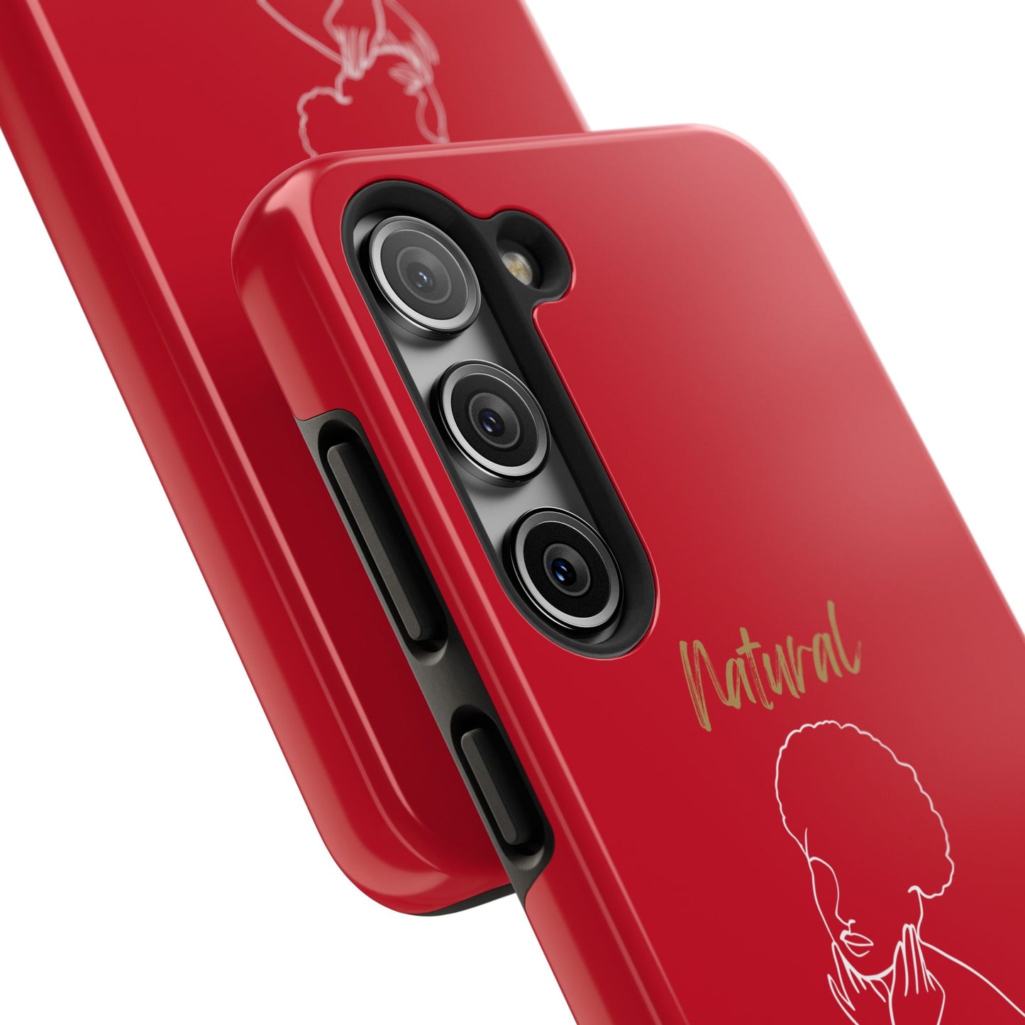 Natural Woman Cute Afro(WL)Tough Phone Cases DARK RED