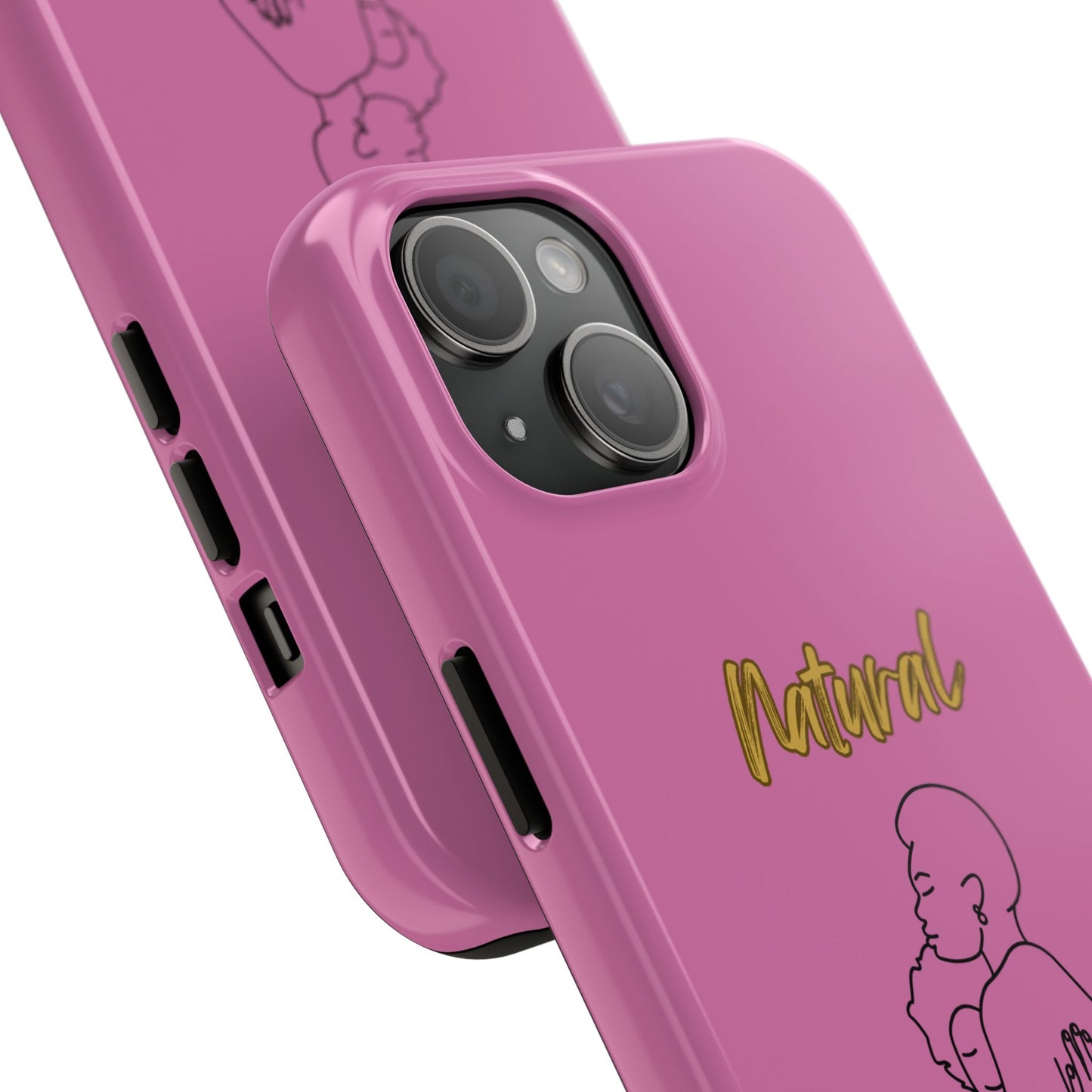 Natural Woman Safe With Momma (BL) Tough Phone Cases LIGHT PINK