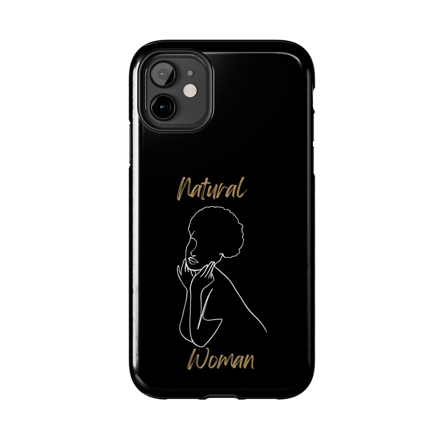 Natural Woman Cute Afro(WL)Tough Phone Cases BLACK