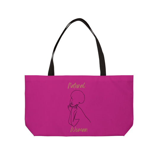 Natural Woman Cute Afro (BL) Weekender Tote Bag PINK