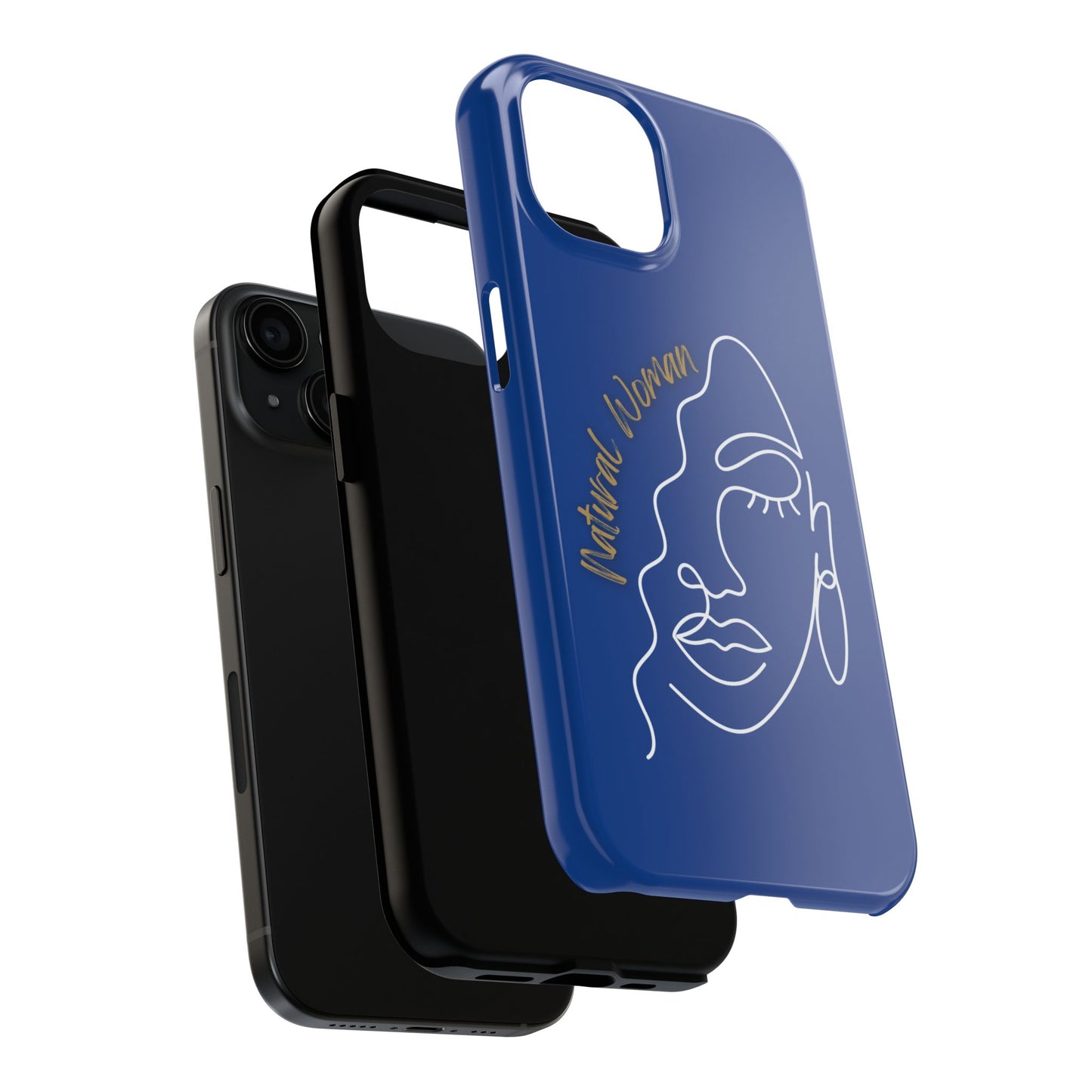 Natural Woman Half Face (WL)Tough Phone Case DARK BLUE