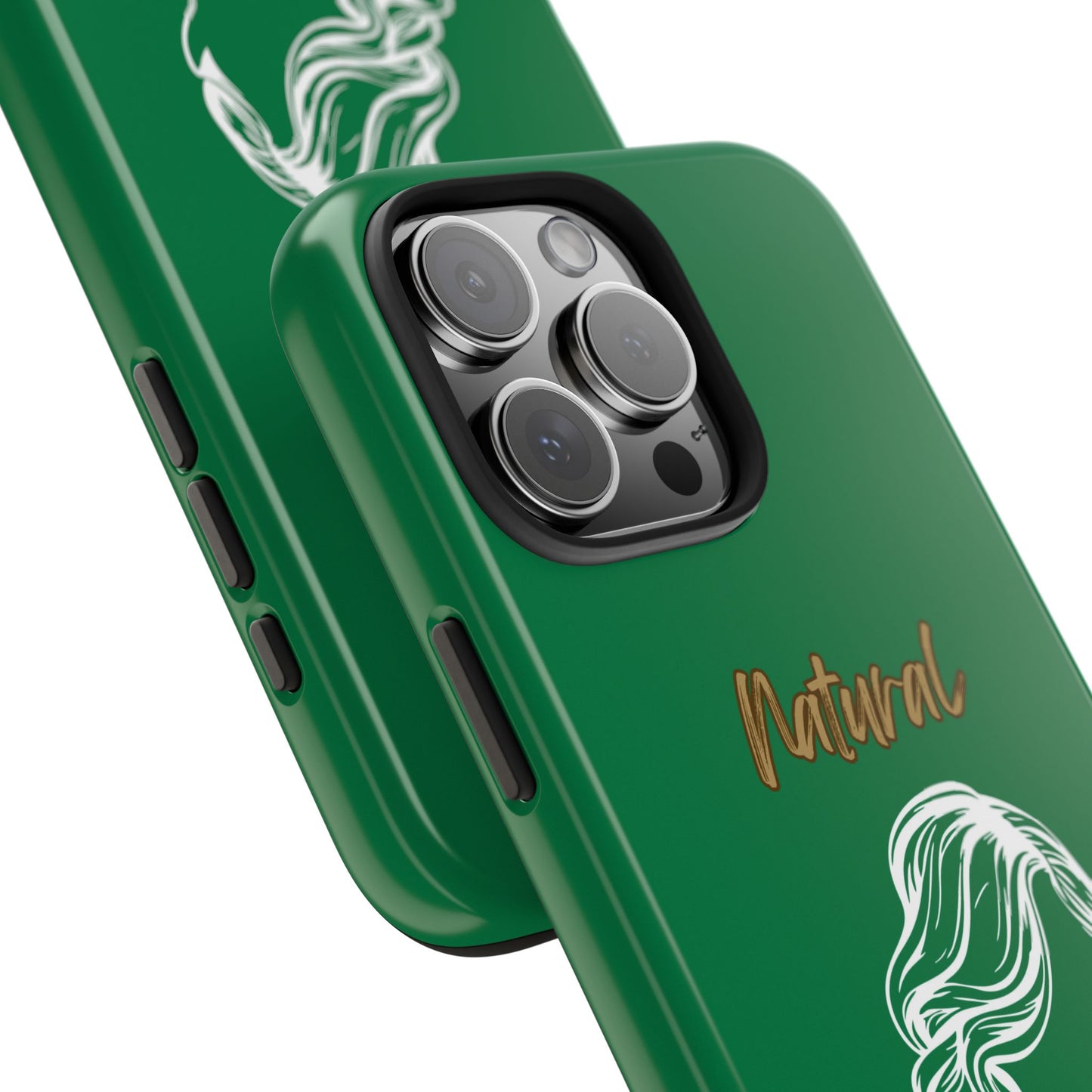 Natural Woman Long Curl (WL)Tough Phone Cases DARK GREEN