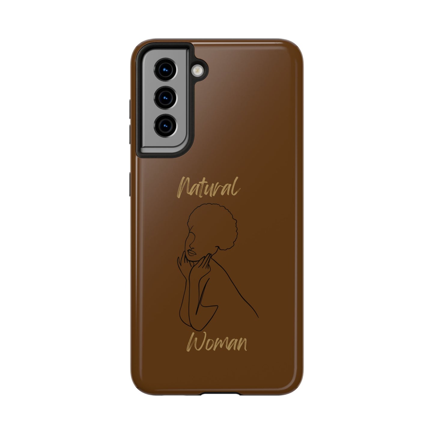 Natural Woman Cute Afro (BL)Tough Phone Cases BROWN