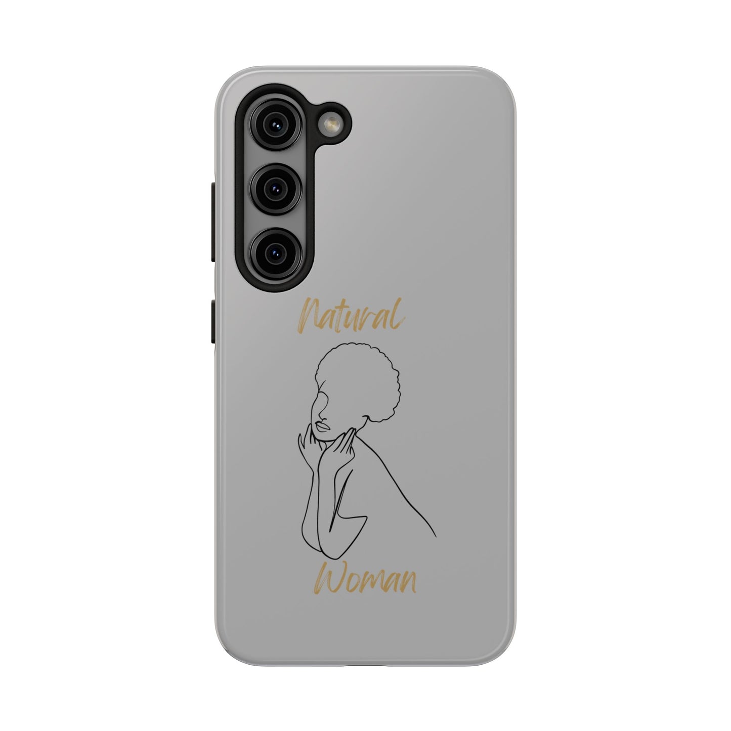 Natural Woman Cute Afro (BL)Tough Phone Cases LIGHT GREY