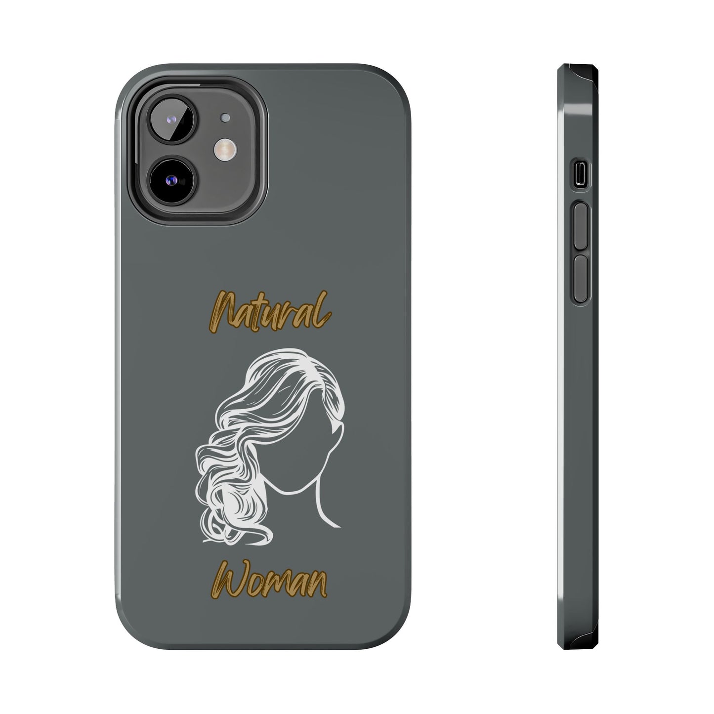 Natural Woman Long Curl (WL)Tough Phone Cases DARK GREY