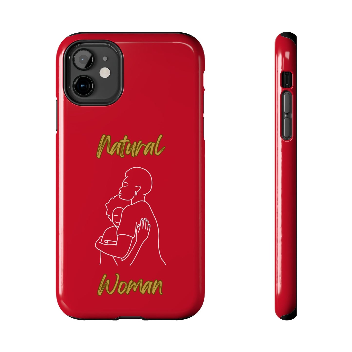 Natural Woman Safe With Momma (WL) Tough Phone Cases DARK RED