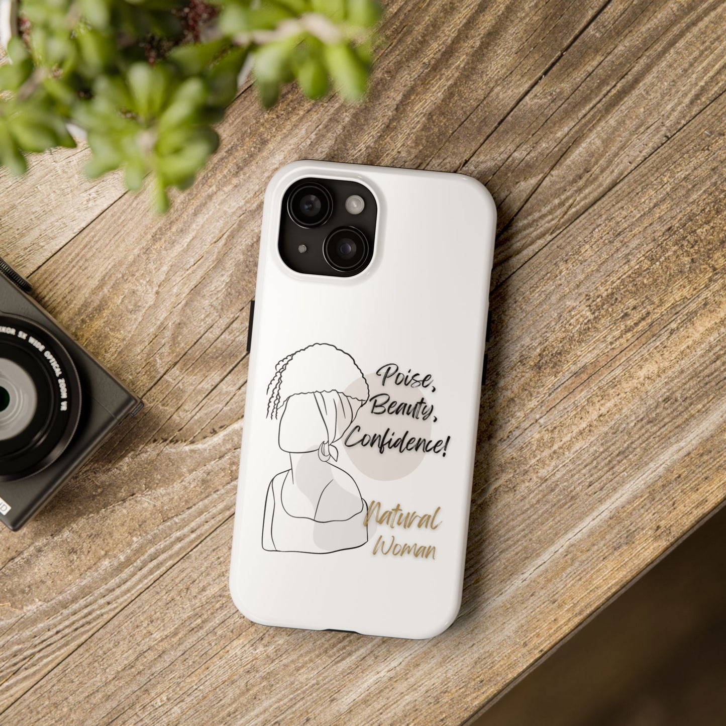 Natural woman Puff (BL)Tough Phone Cases WHITE