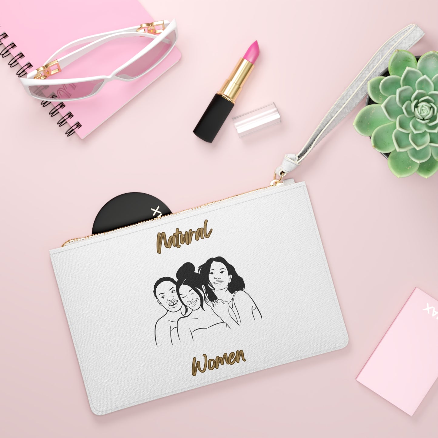 Natural Women Laughing Friends (BL) Clutch Bag WHITE