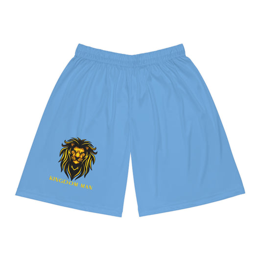 Kingdom Man (Gold) Basketball Shorts LIGHT BLUE