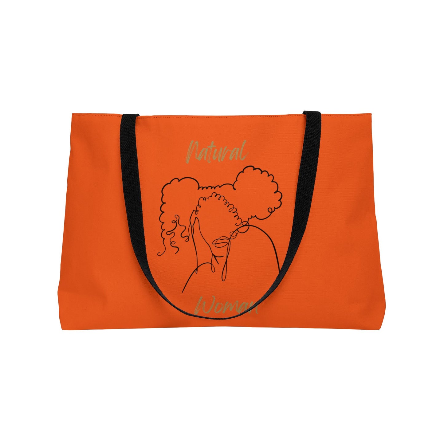 Natural Woman Twin Puffs (BL) Weekender Tote Bag ORANGE