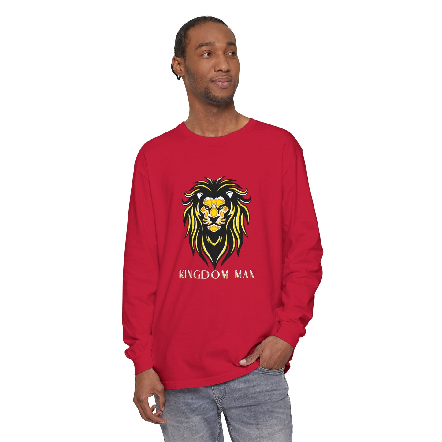 Kingdom Man (White/Gold) Long Sleeve T-Shirt