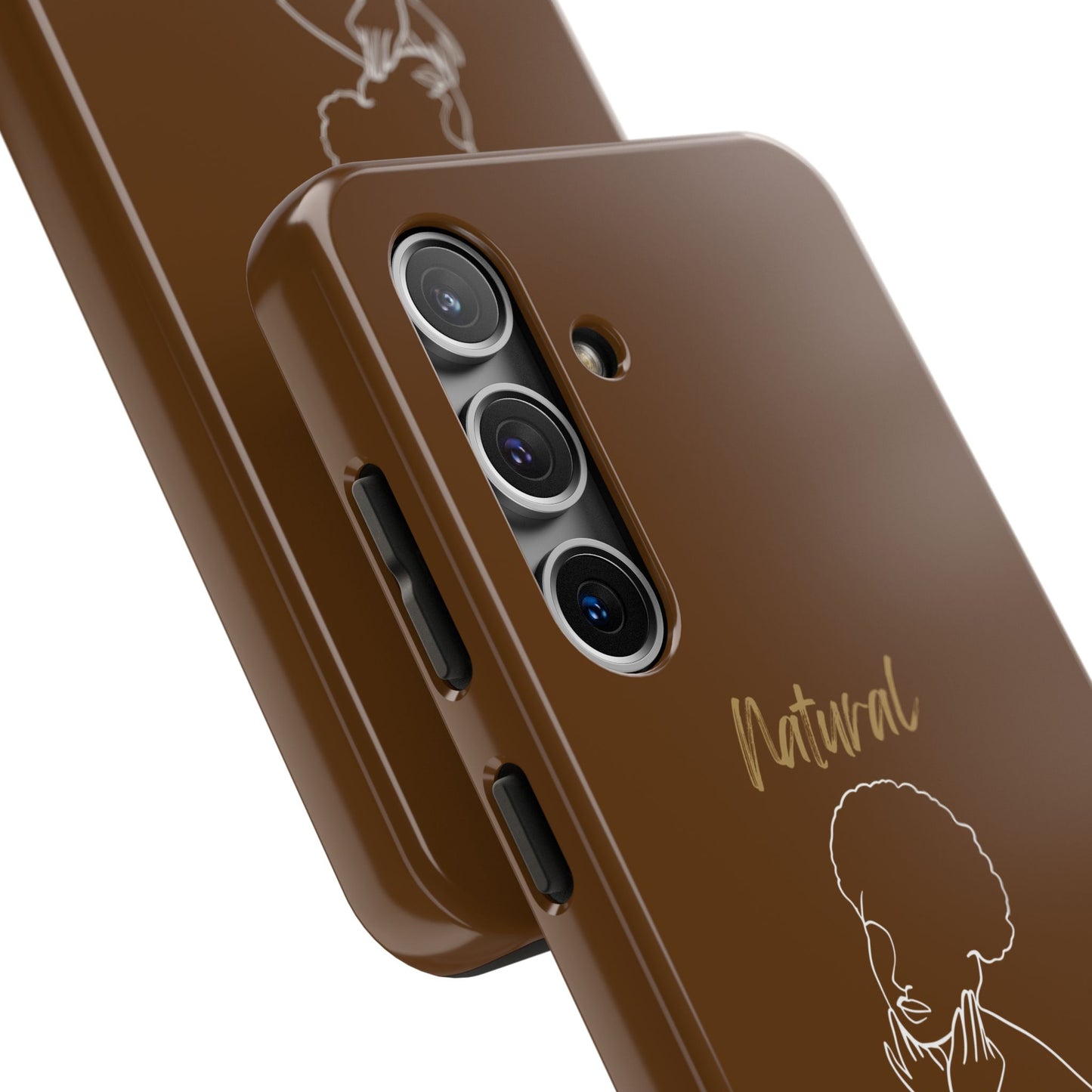 Natural Woman Cute Afro(WL)Tough Phone Cases BROWN