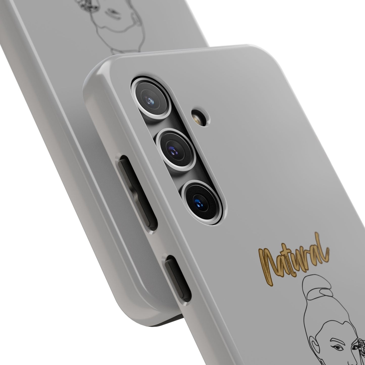 Natural Woman Sassy Bun (BL) Tough Phone Cases LIGHT GREY