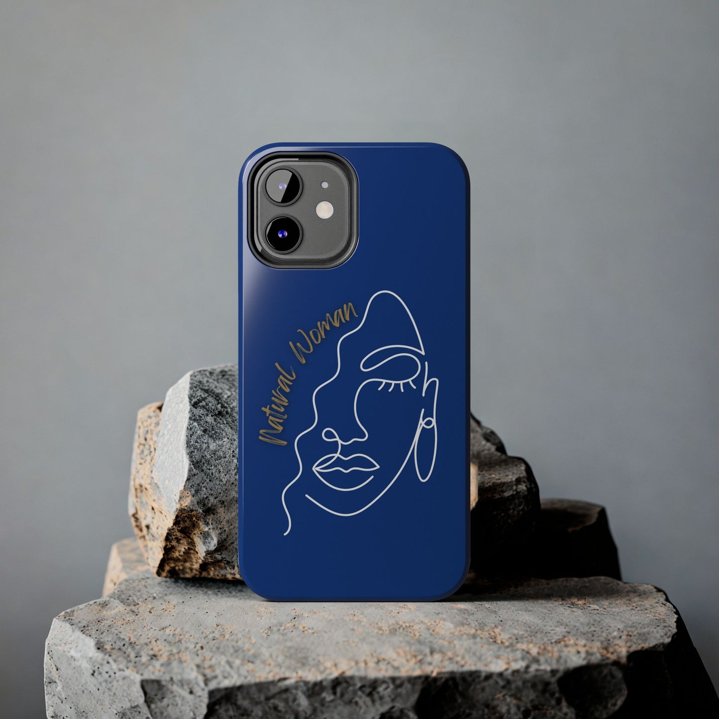 Natural Woman Half Face (WL)Tough Phone Case DARK BLUE