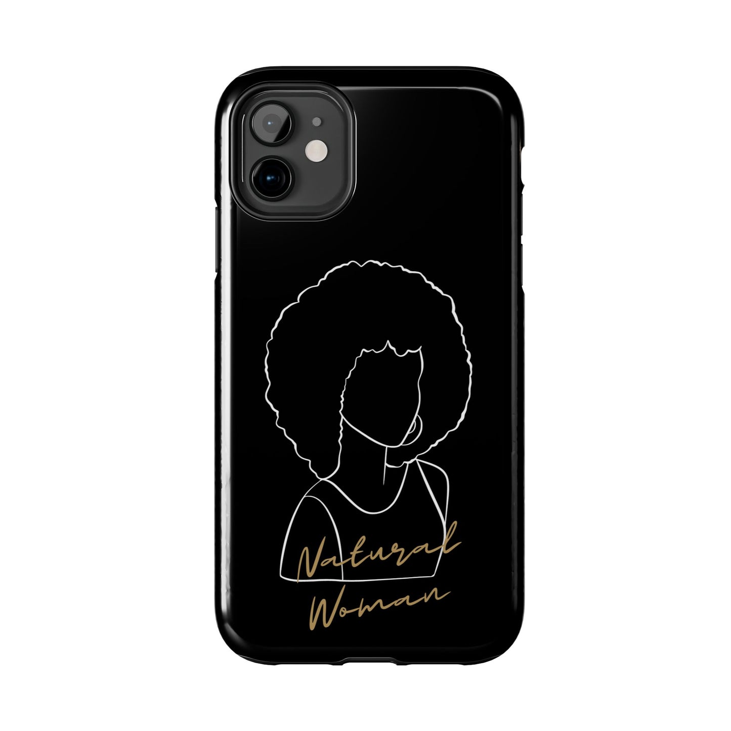 Natural Woman Afro (WL) Tough Phone Case BLACK