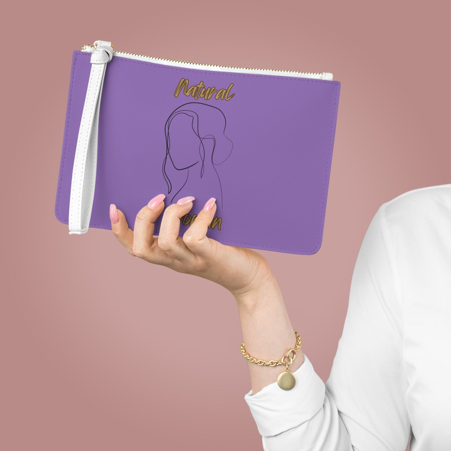 Natural Woman Hanging Hair (BL) Clutch Bag LIGHT PURPLE