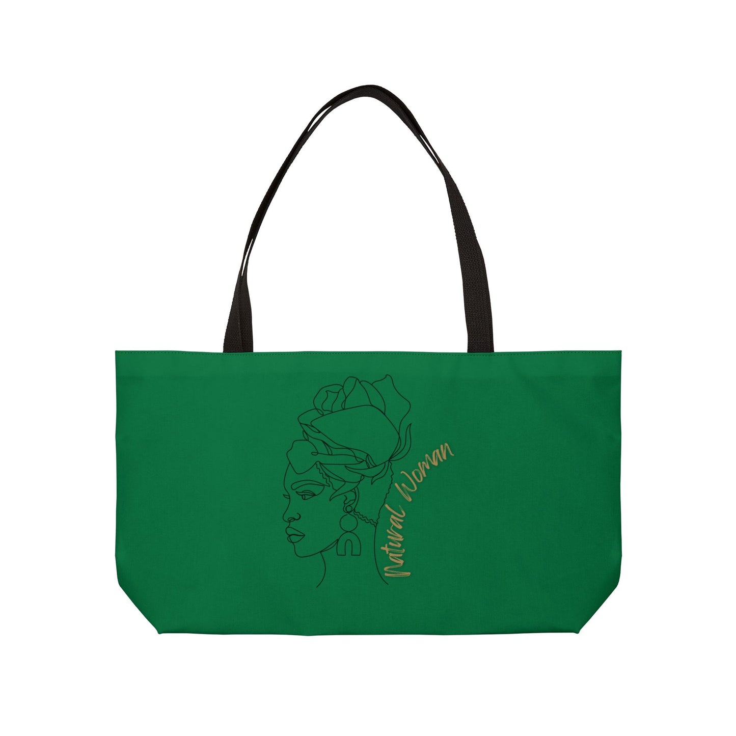 Natural Woman Flower Wrap (BL) Weekender Tote Bag DARK GREEN