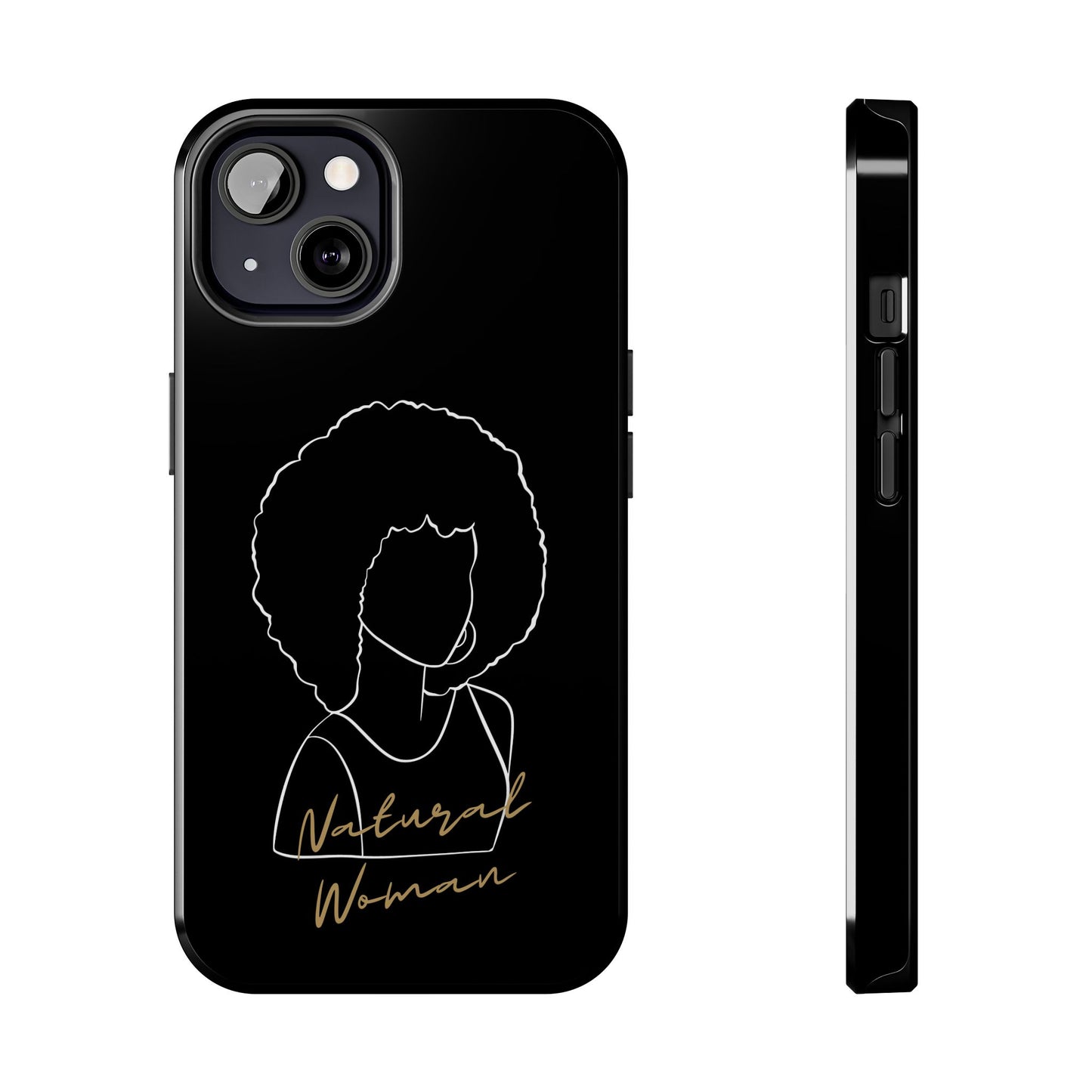 Natural Woman Afro (WL) Tough Phone Case BLACK