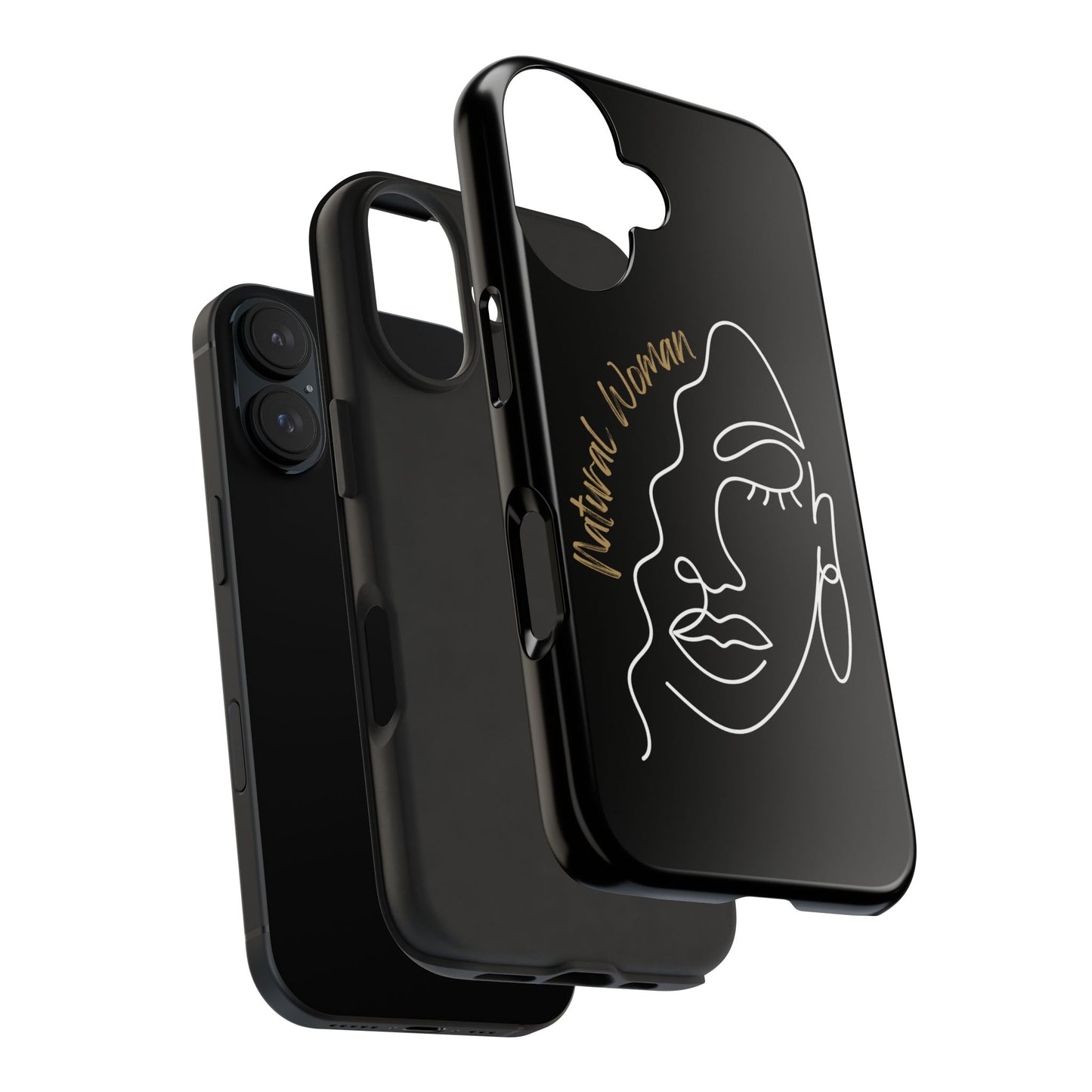 Natural Woman Half Face (WL)Tough Phone Case BLACK
