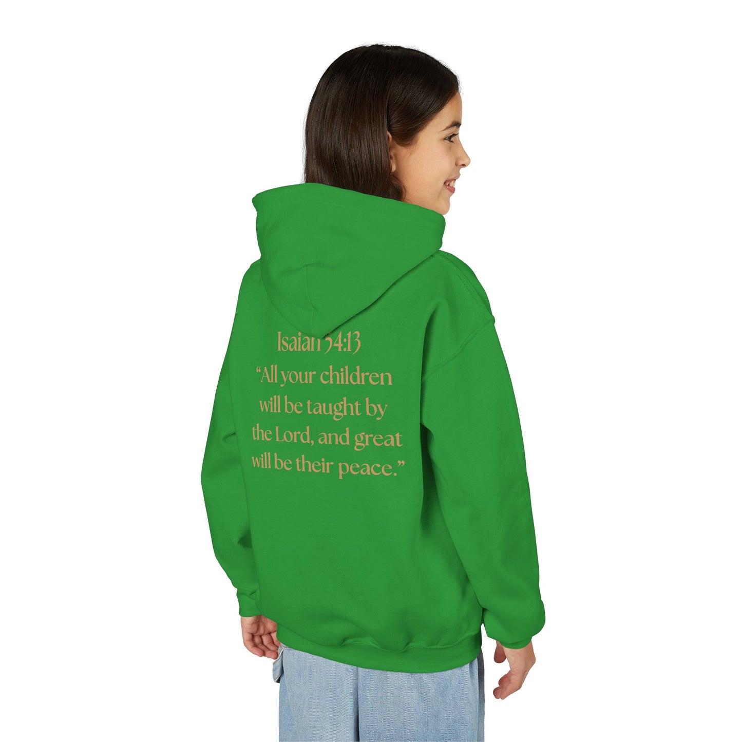 "Children of the King" Hoodie - BLACK Lion Design with Isaiah 54:13