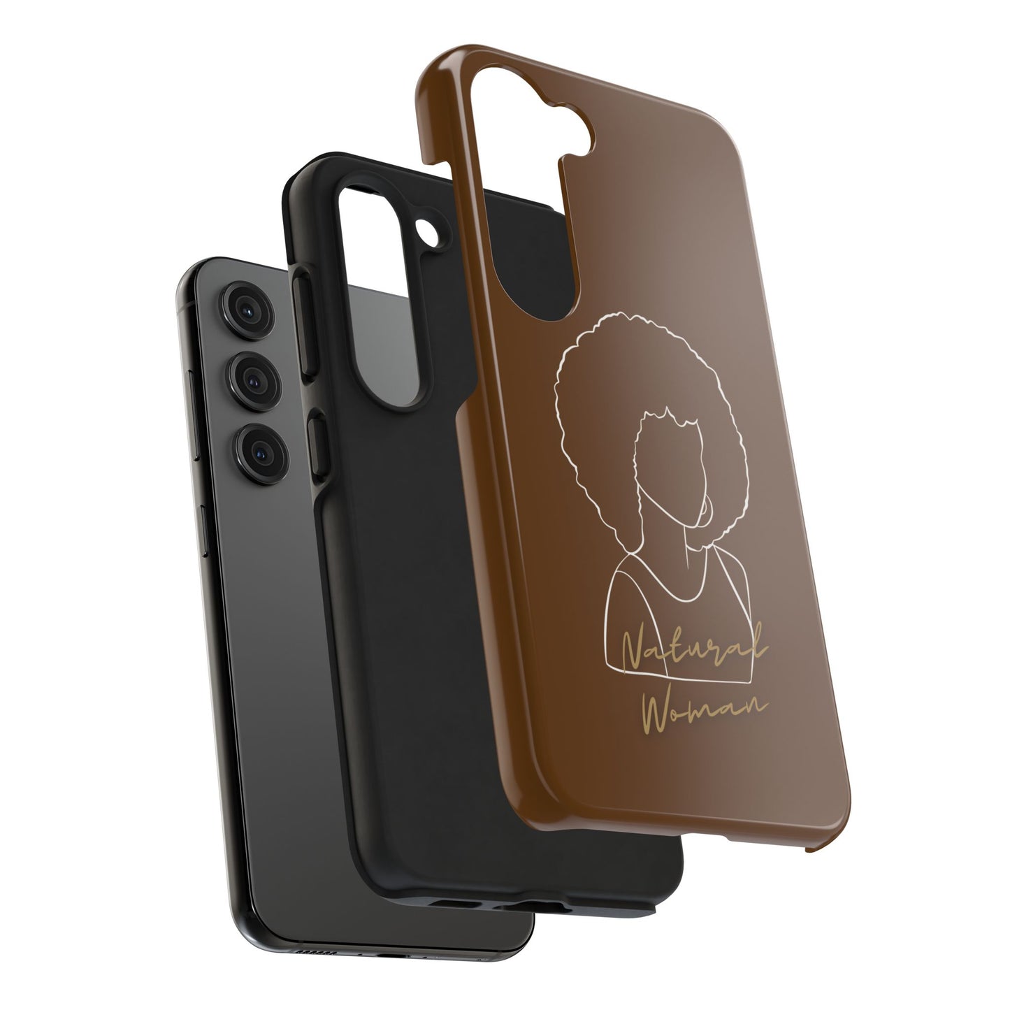 Natural Woman Afro (WL)Tough Phone Cases BROWN