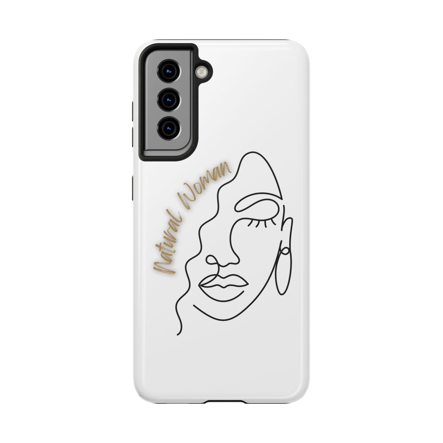 Natural Woman Half Face (BL)Tough Phone Case WHITE