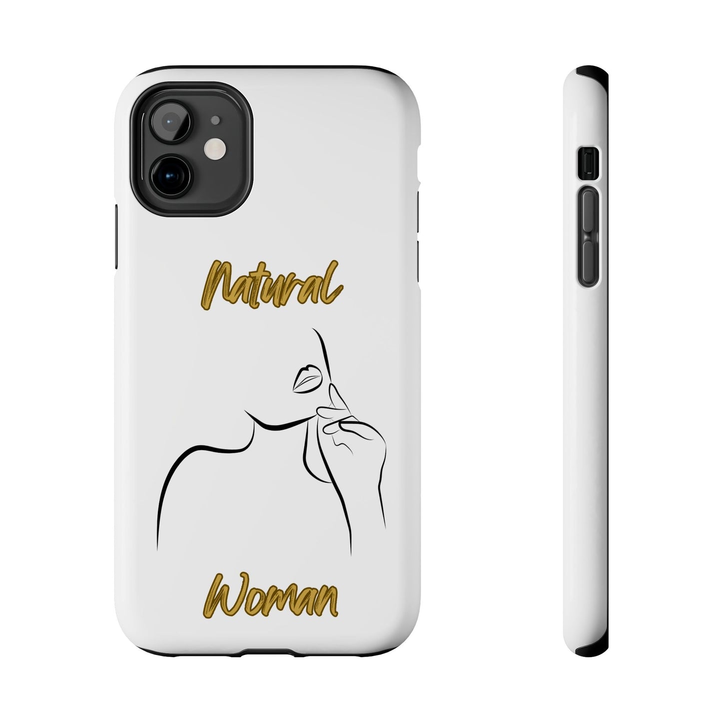 Natural Woman Chin Up (BL)Tough Phone Cases WHITE