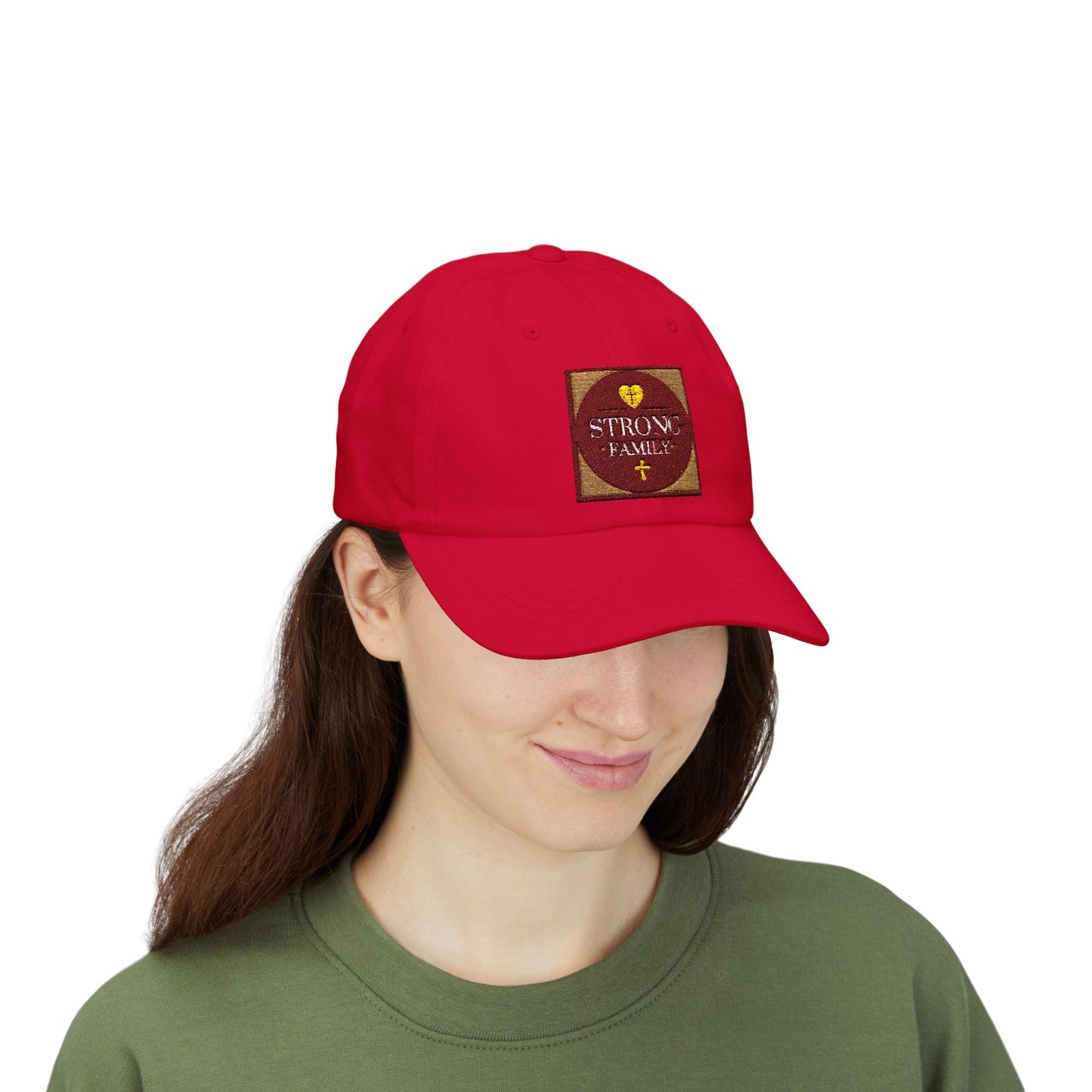 Strong Family Custom Casual Cap - CRANBERRY LOGO