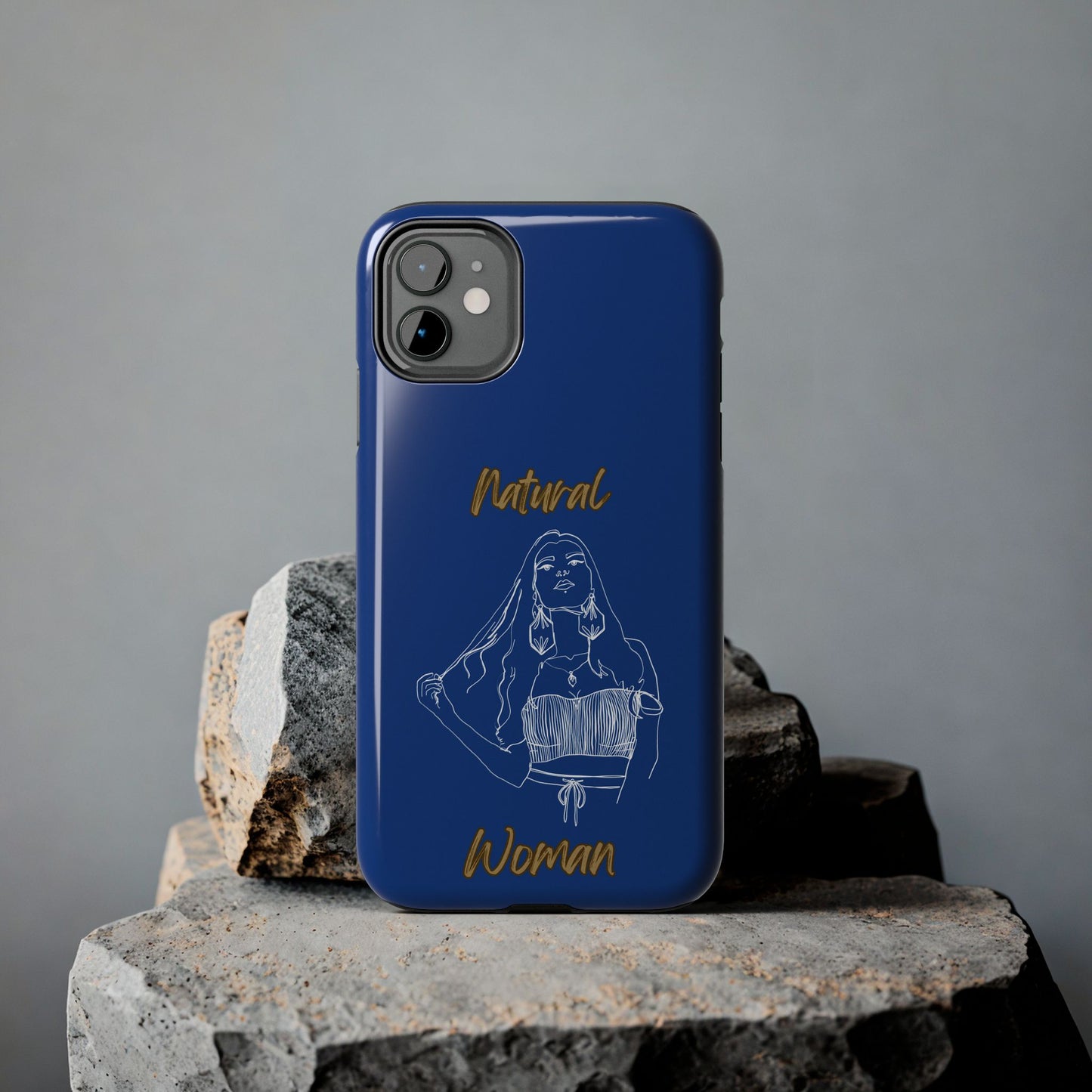 Natural Woman Thinking (WL)Tough Phone Cases DARK BLUE