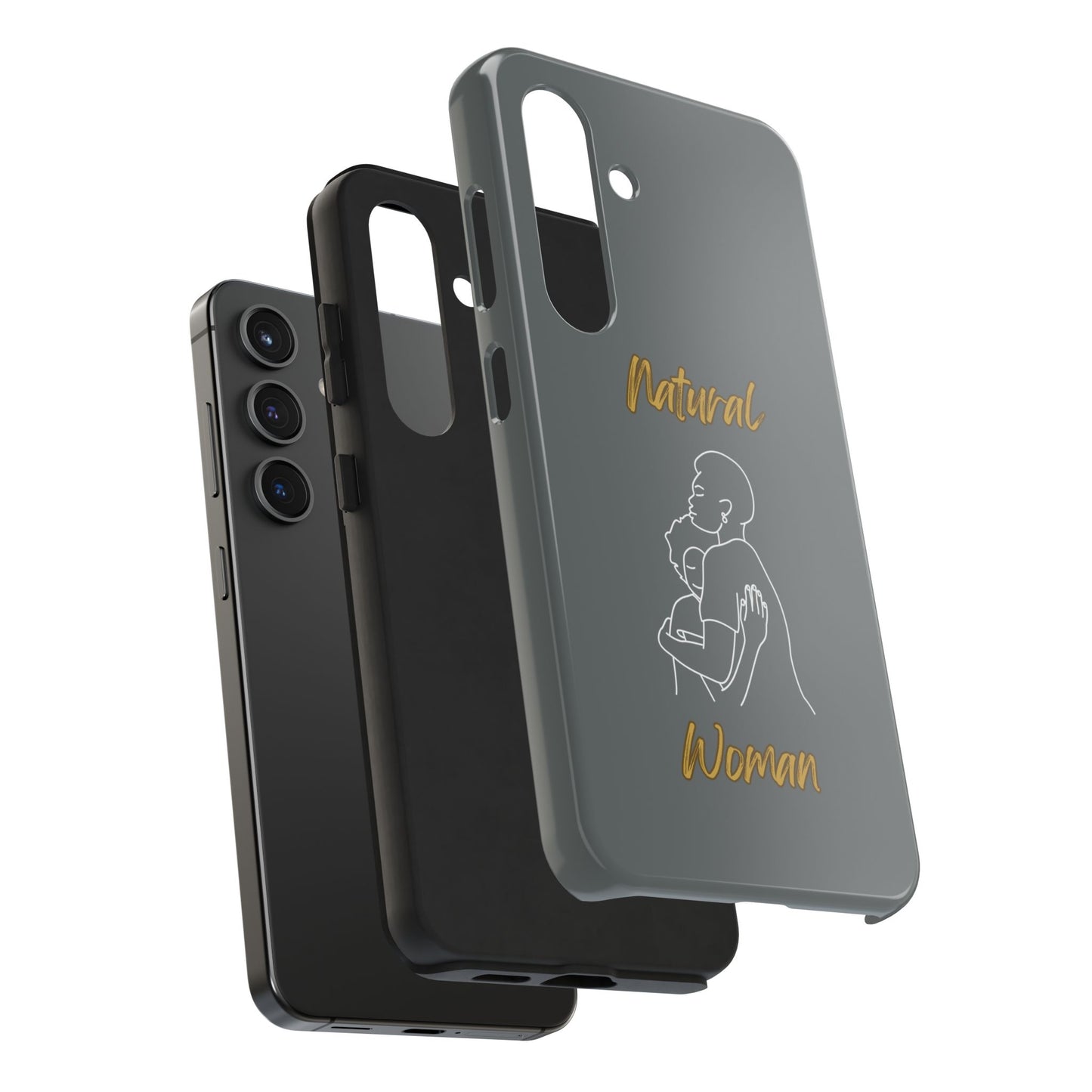 Natural Woman Safe With Momma (WL) Tough Phone Cases DARK GREY