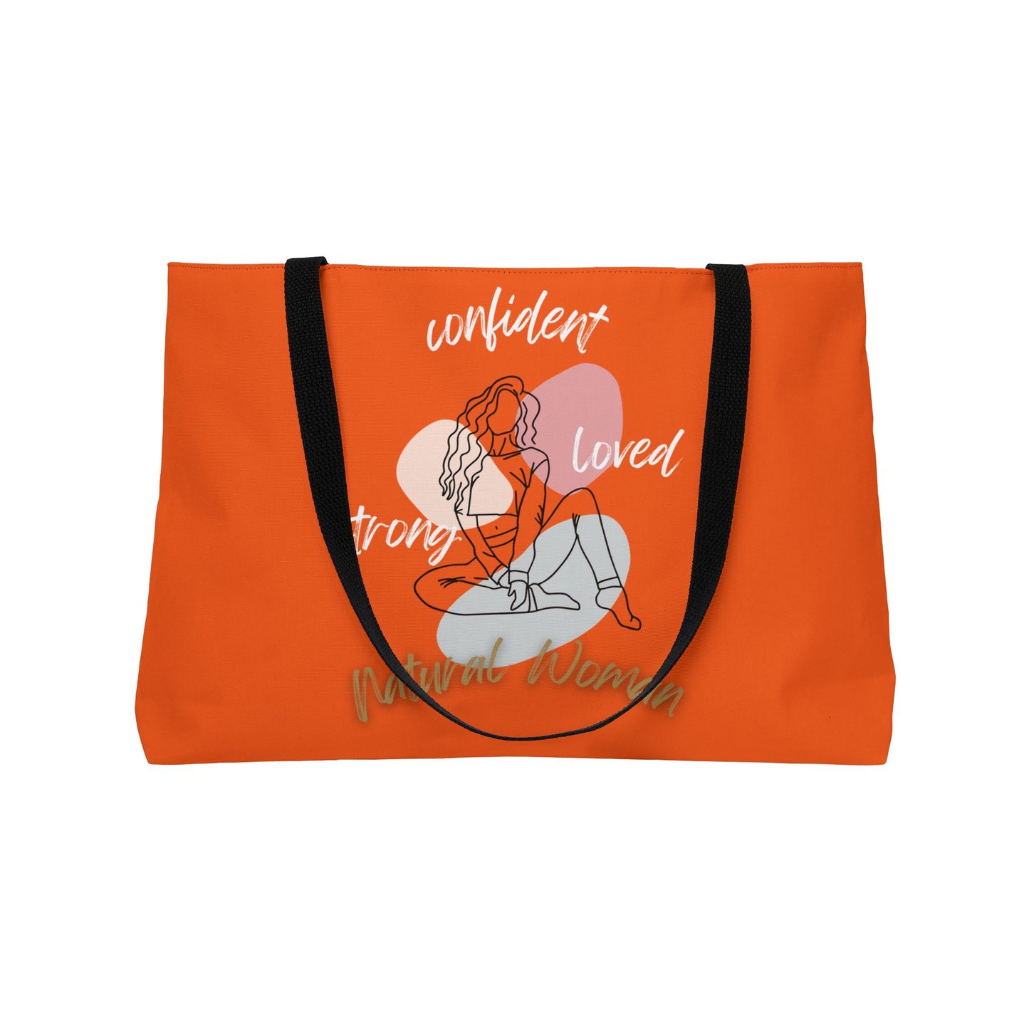 Natural Woman Strong Confident Loved (WL) Weekender Tote Bag ORANGE