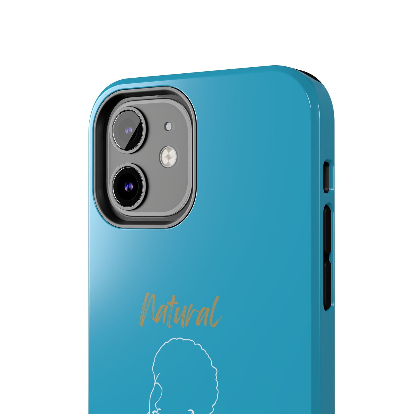 Natural Woman Cute Afro (WL)Tough Phone Cases TURQUOISE