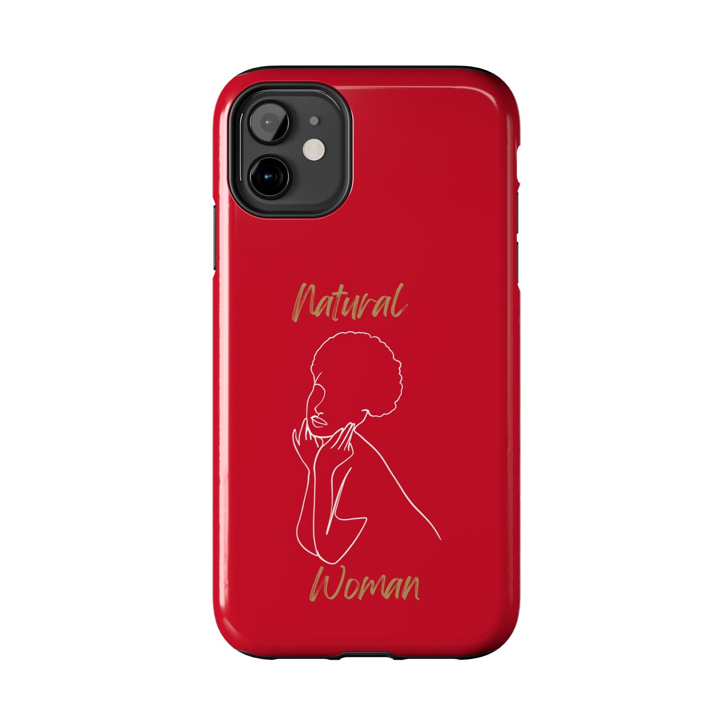 Natural Woman Cute Afro(WL)Tough Phone Cases DARK RED