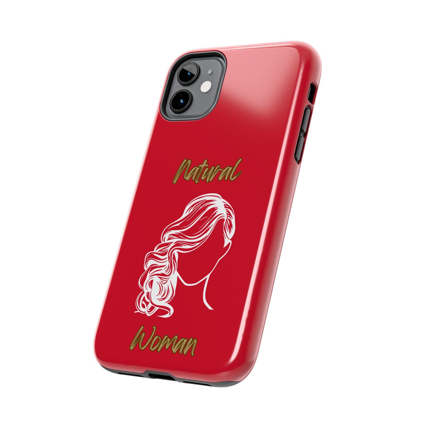 Natural Woman Long Curl (WL)Tough Phone Cases DARK RED