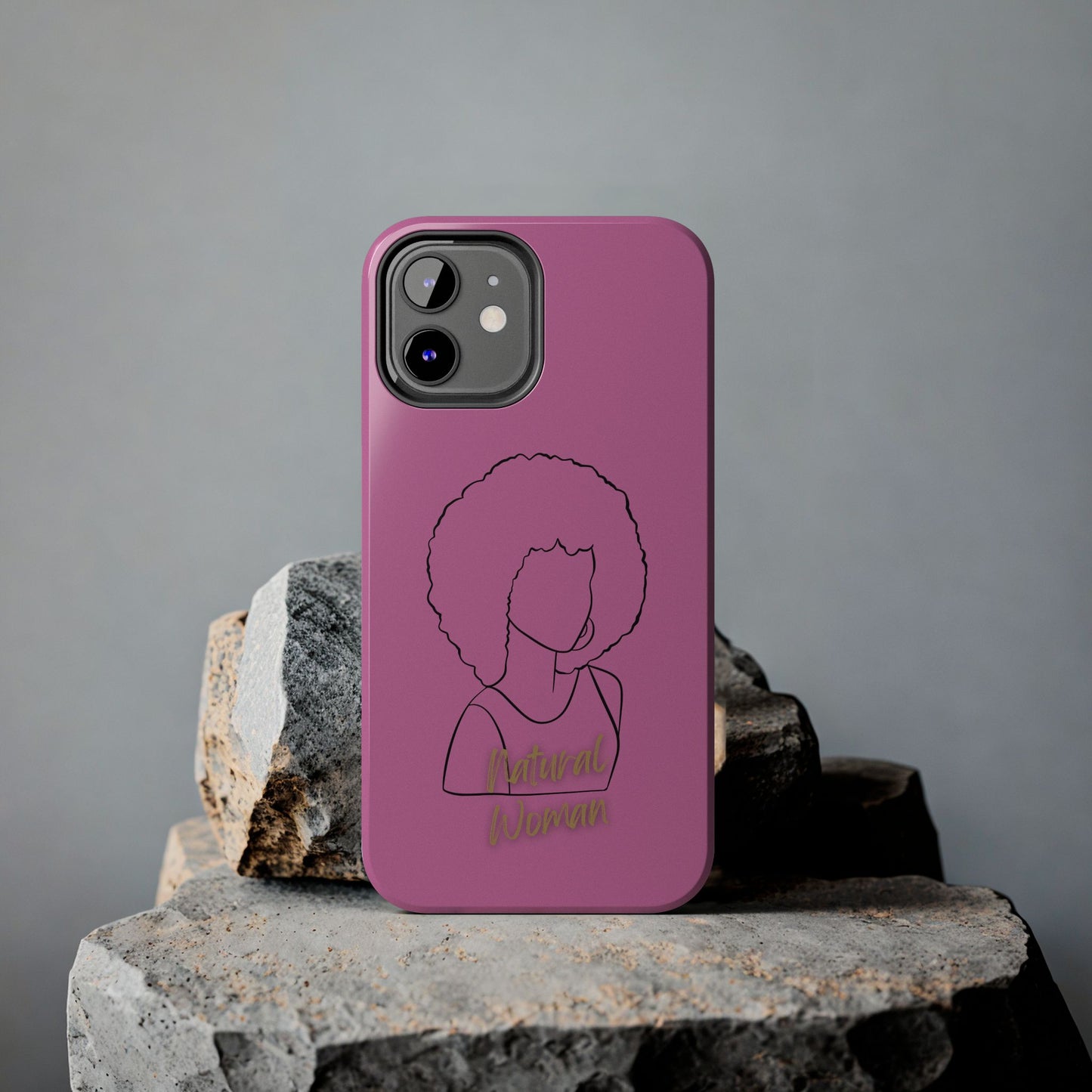 Natural Woman Afro (BL)Tough Phone Cases LIGHT PINK