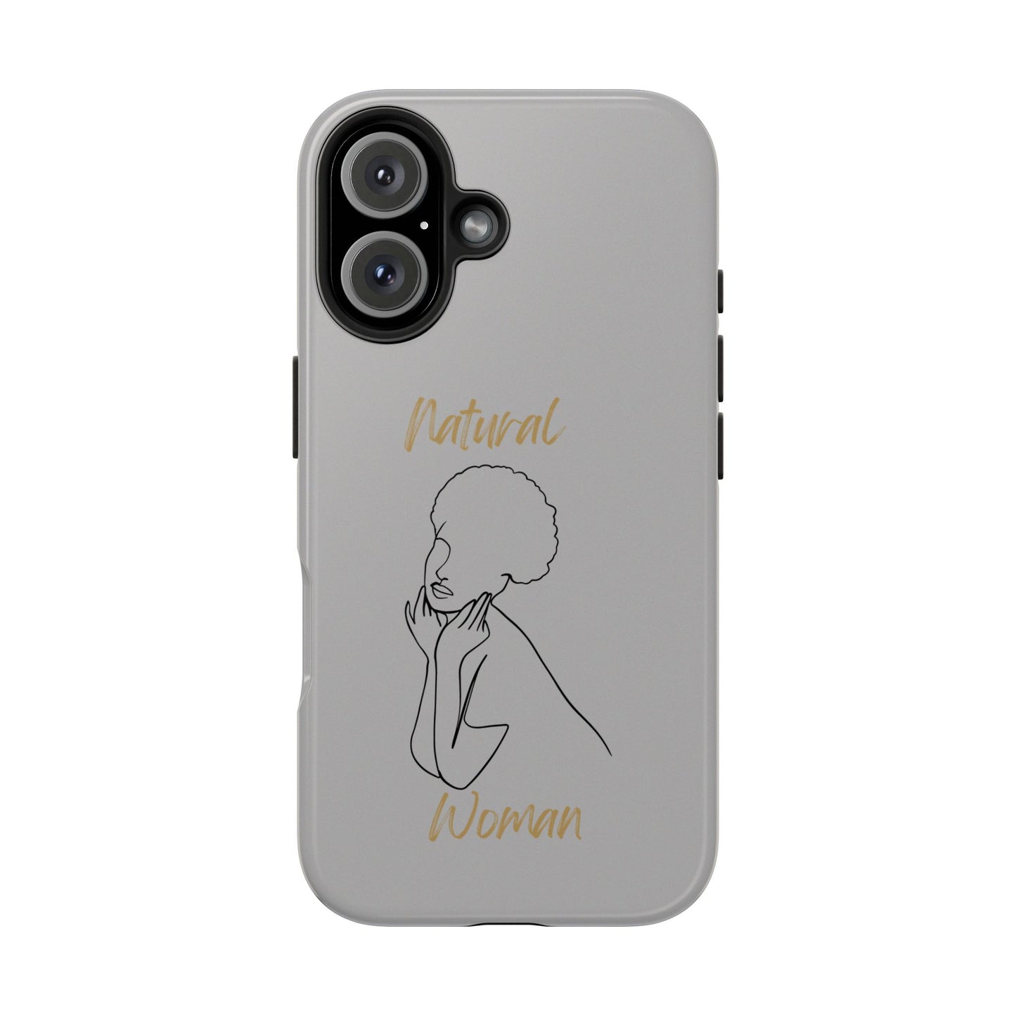 Natural Woman Cute Afro (BL)Tough Phone Cases LIGHT GREY