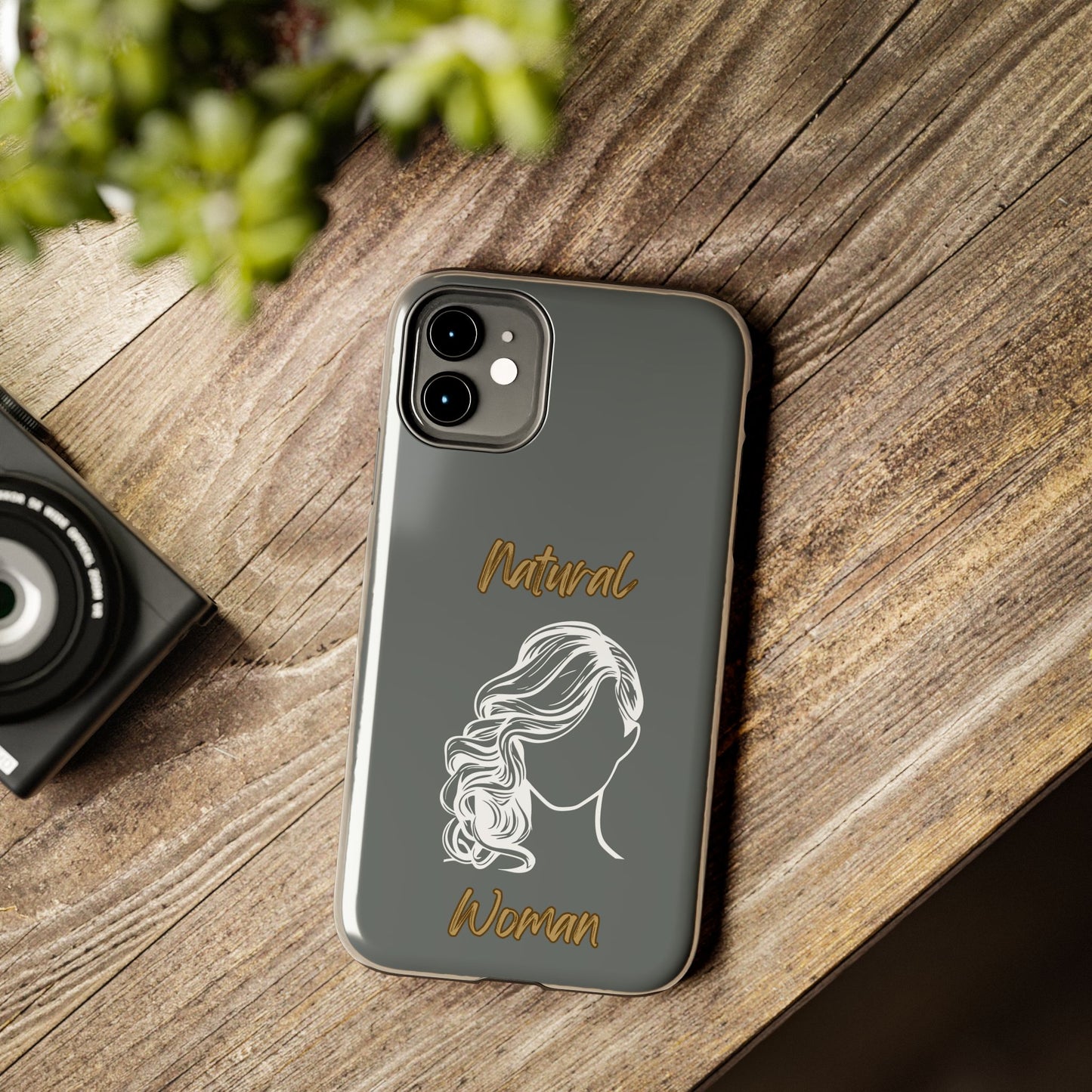 Natural Woman Long Curl (WL)Tough Phone Cases DARK GREY