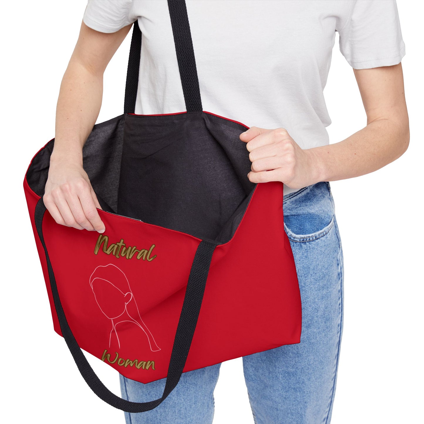 Natural Woman Tilted Look (WL) Weekender Tote Bag DARK RED