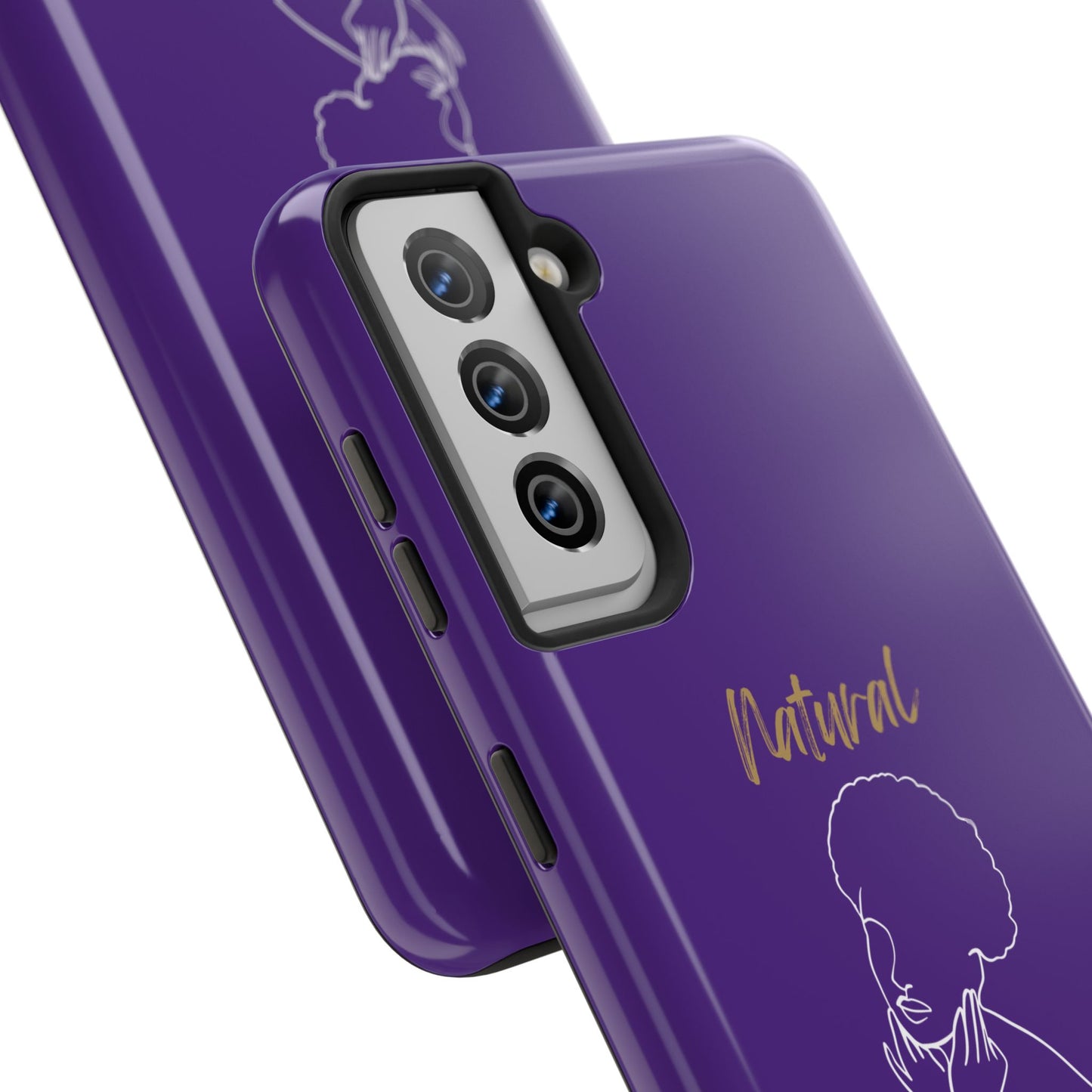 Natural Woman Cute Afro (WL)Tough Phone Cases PURPLE