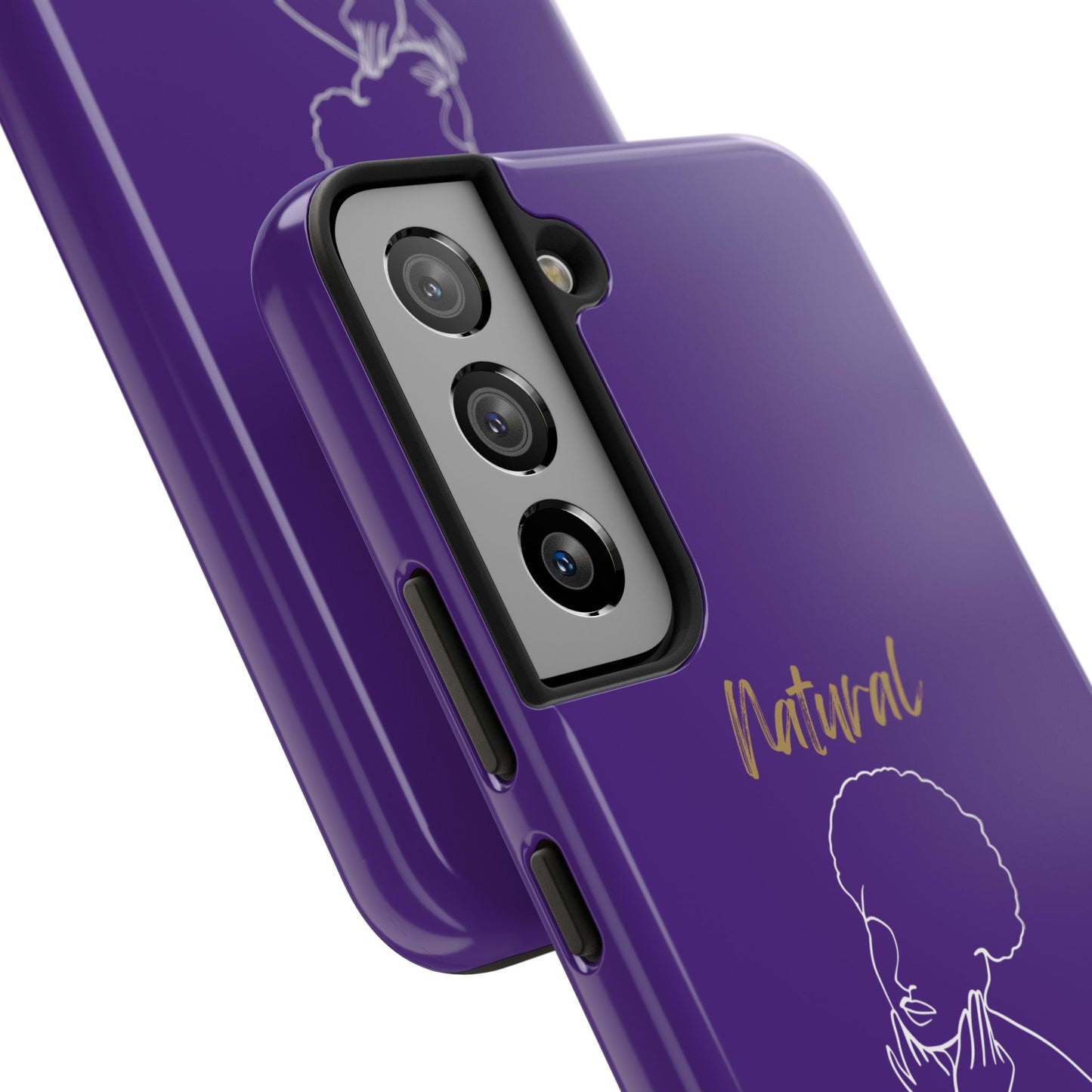 Natural Woman Cute Afro (WL)Tough Phone Cases PURPLE