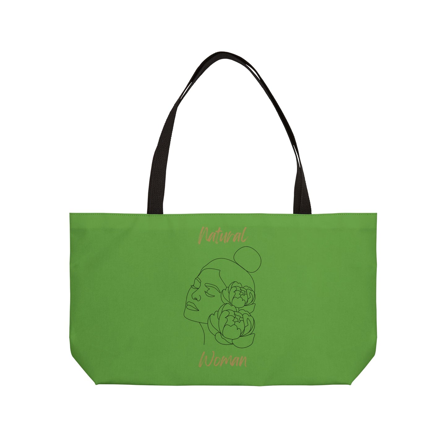 Natural Woman Bun Flower (BL) Weekender Tote Bag GREEN