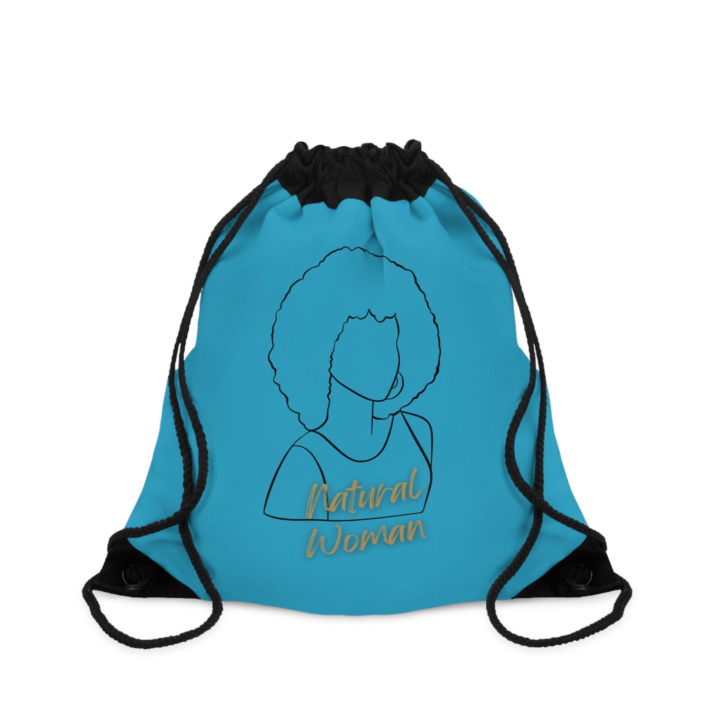 Natural Woman Afro (BL) Drawstring Bag TURQUOISE