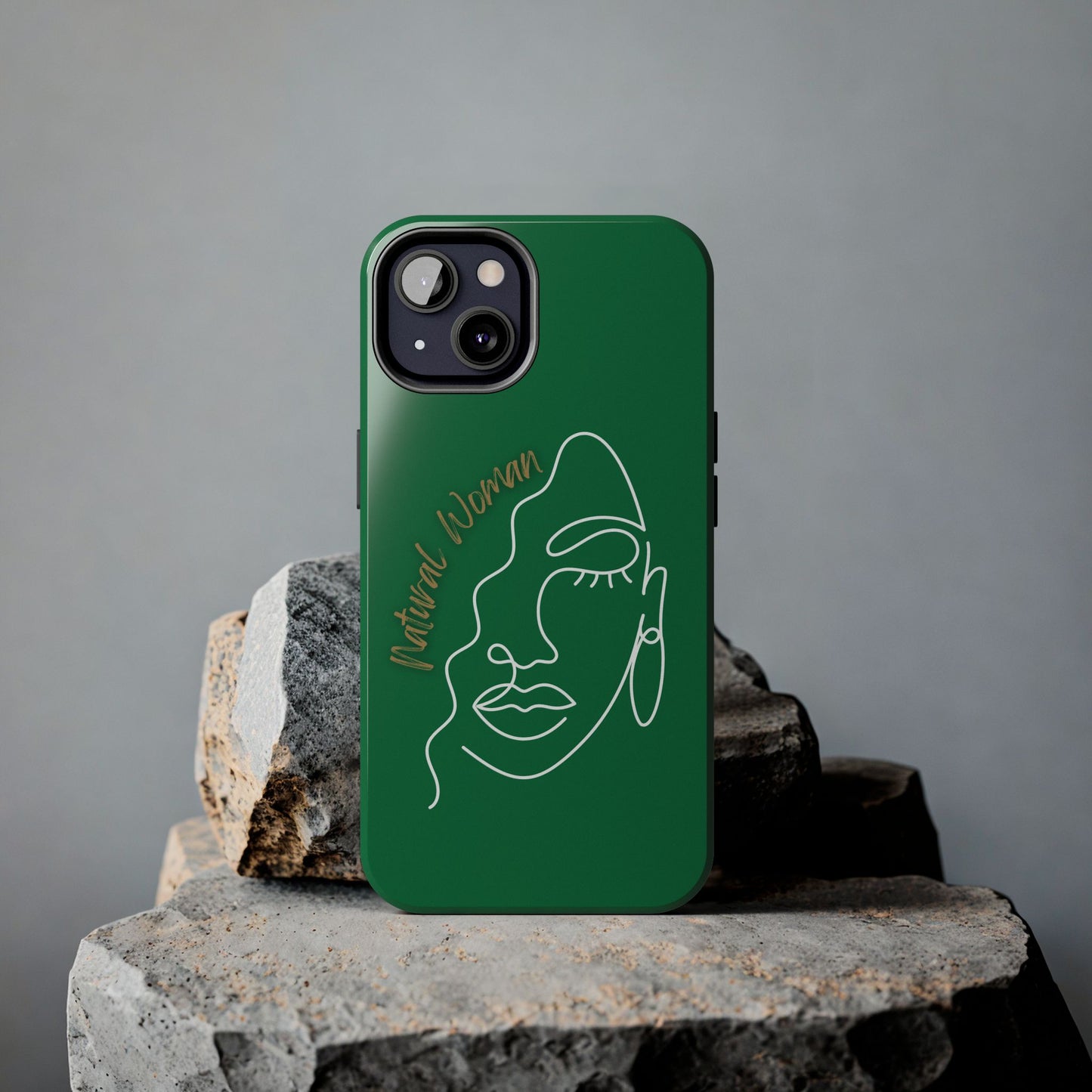 Natural Woman Half Face (WL)Tough Phone Case DARK GREEN
